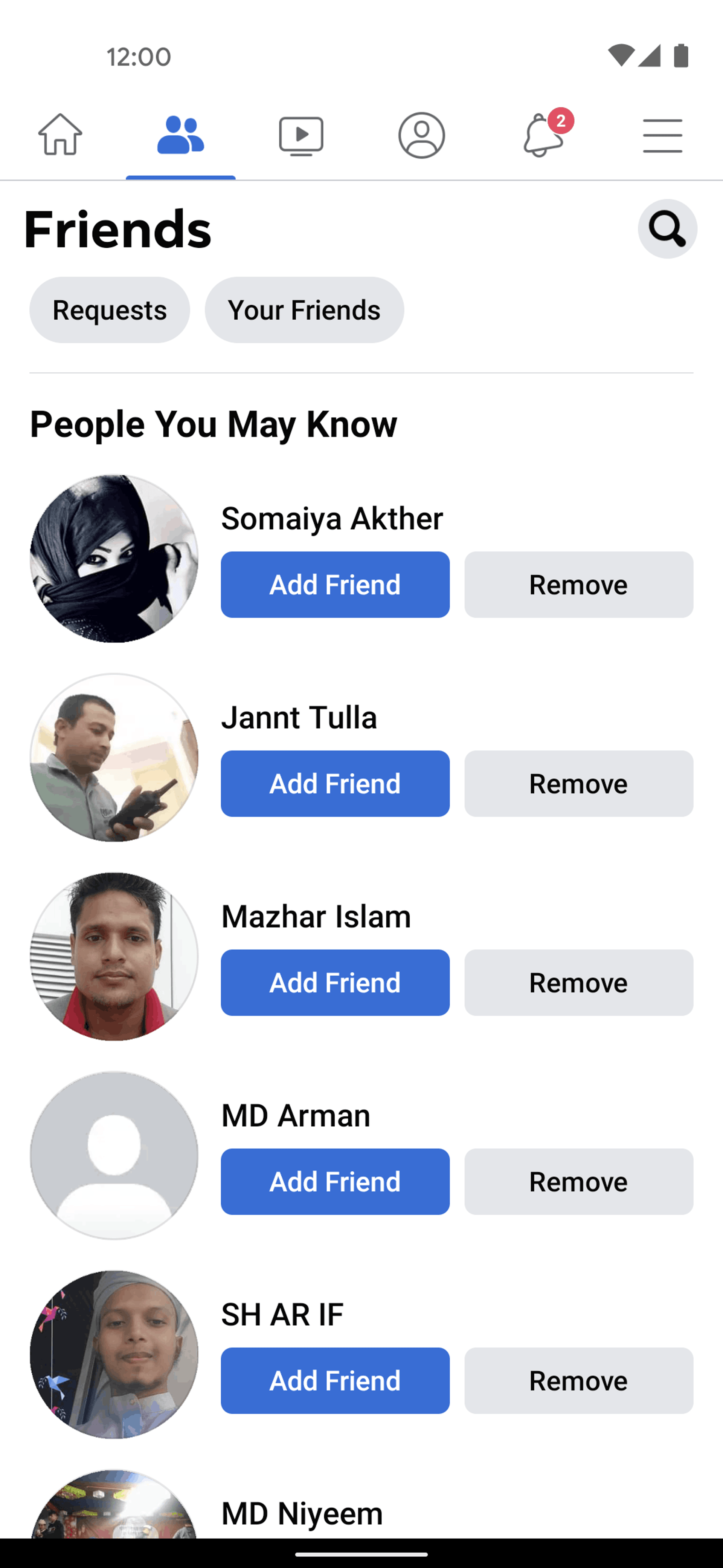 Facebook Android Social Networking interface screenshot 2