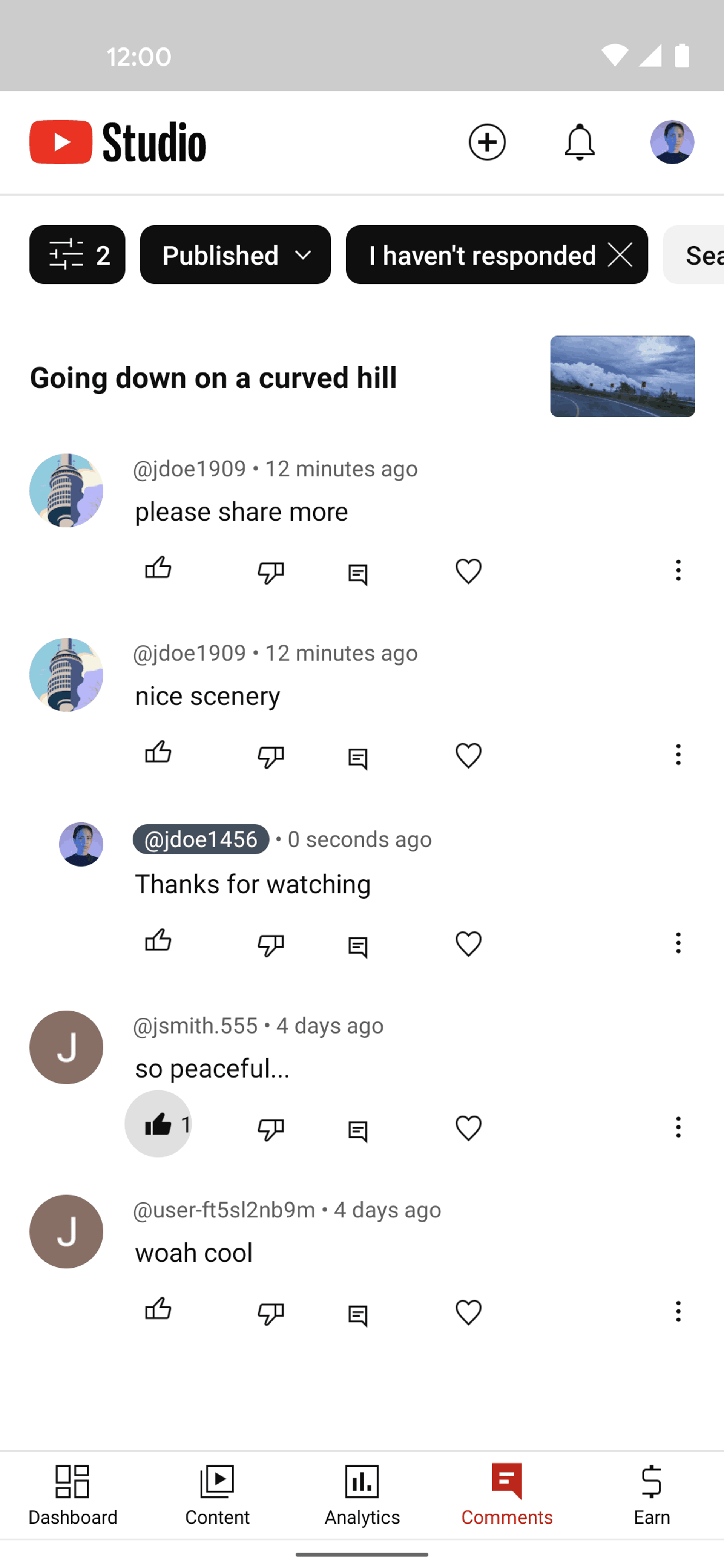 YouTube Studio Android Photo & Video interface screenshot 22