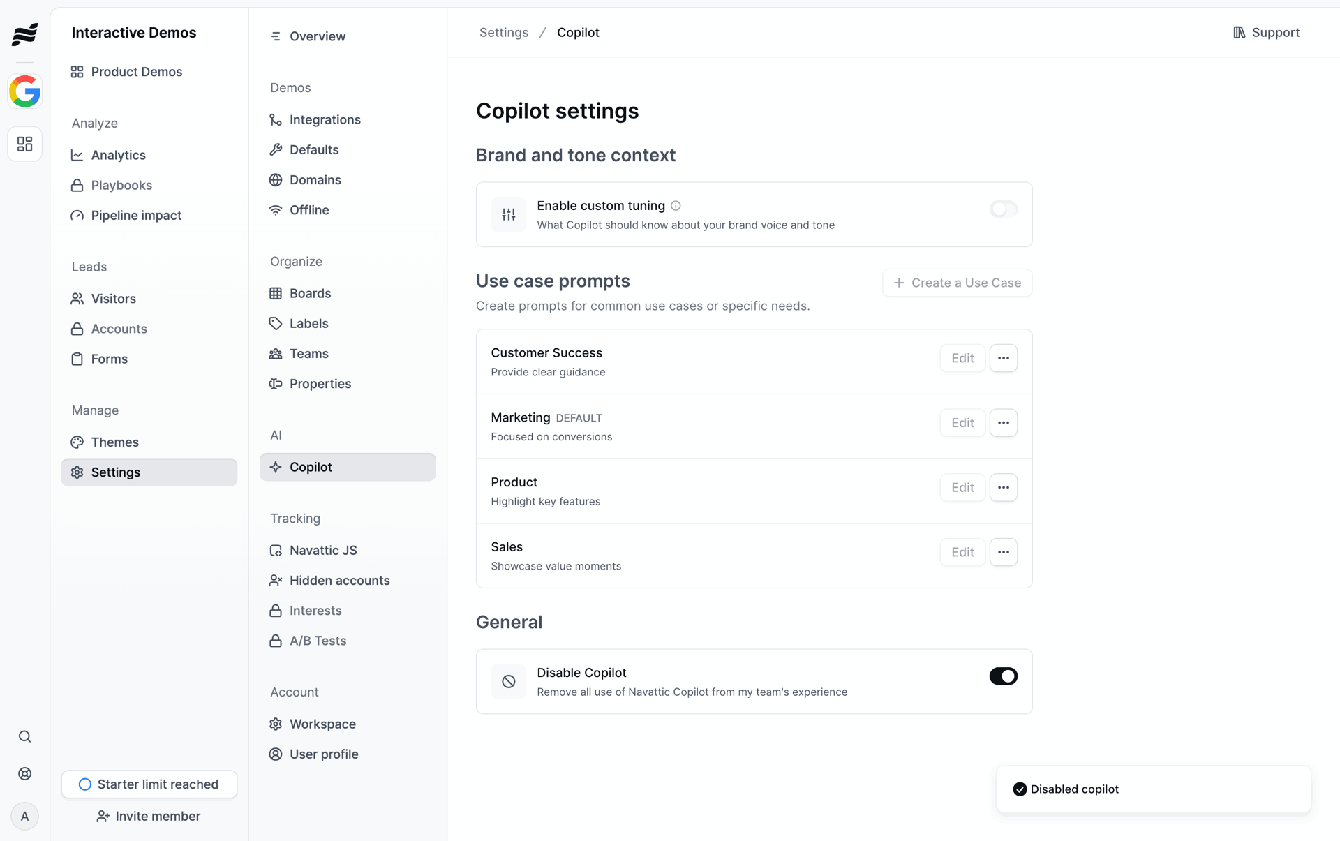 Navattic Web Business interface screenshot 7