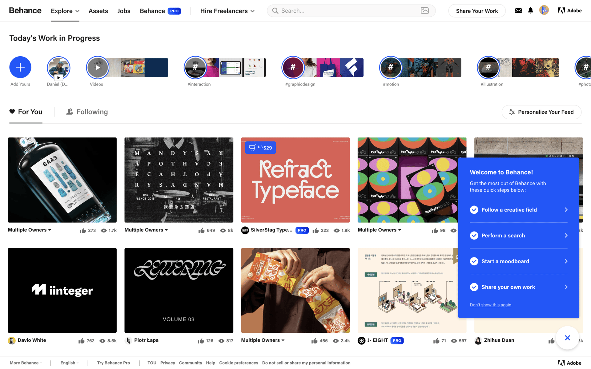 Behance Web Photo & Video interface screenshot 15