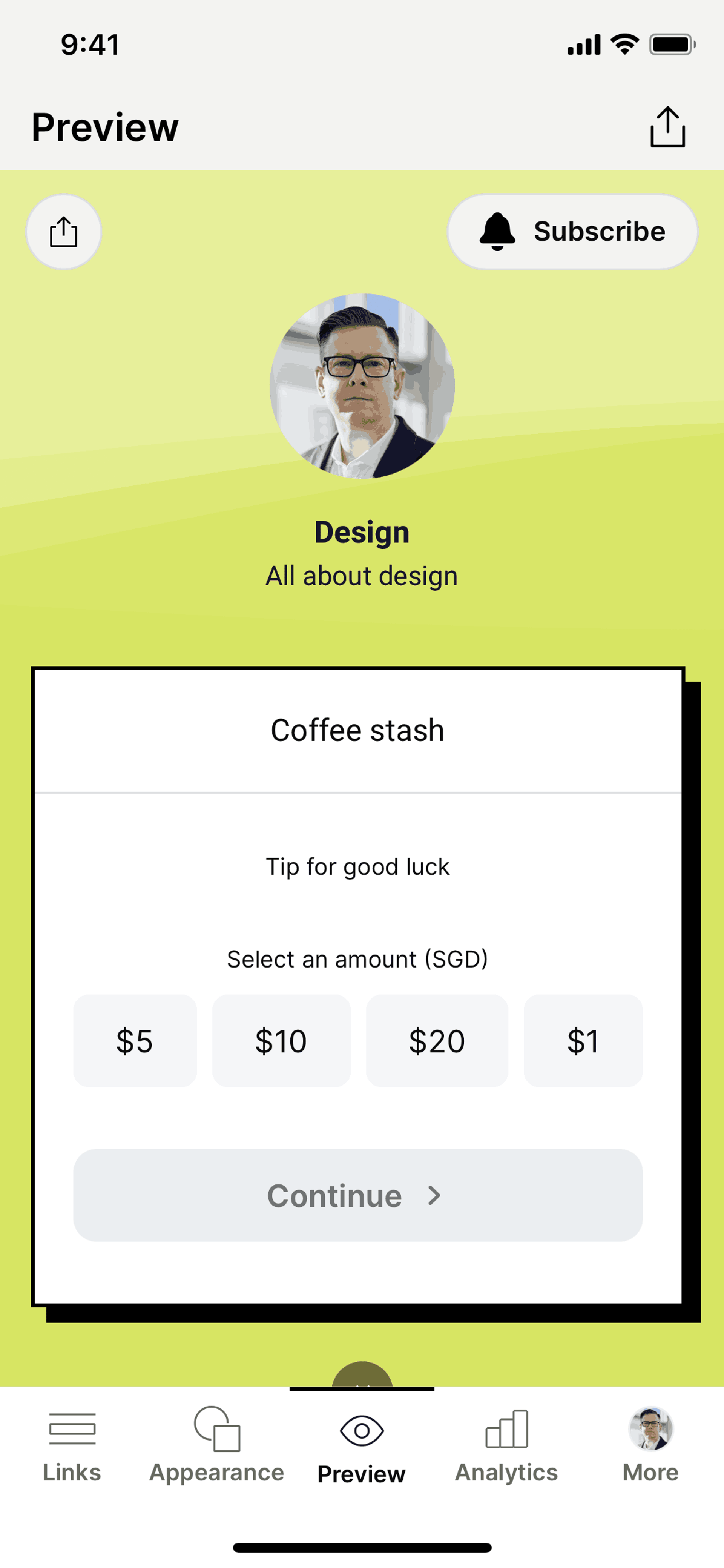 Linktree iOS Social Networking interface screenshot 10