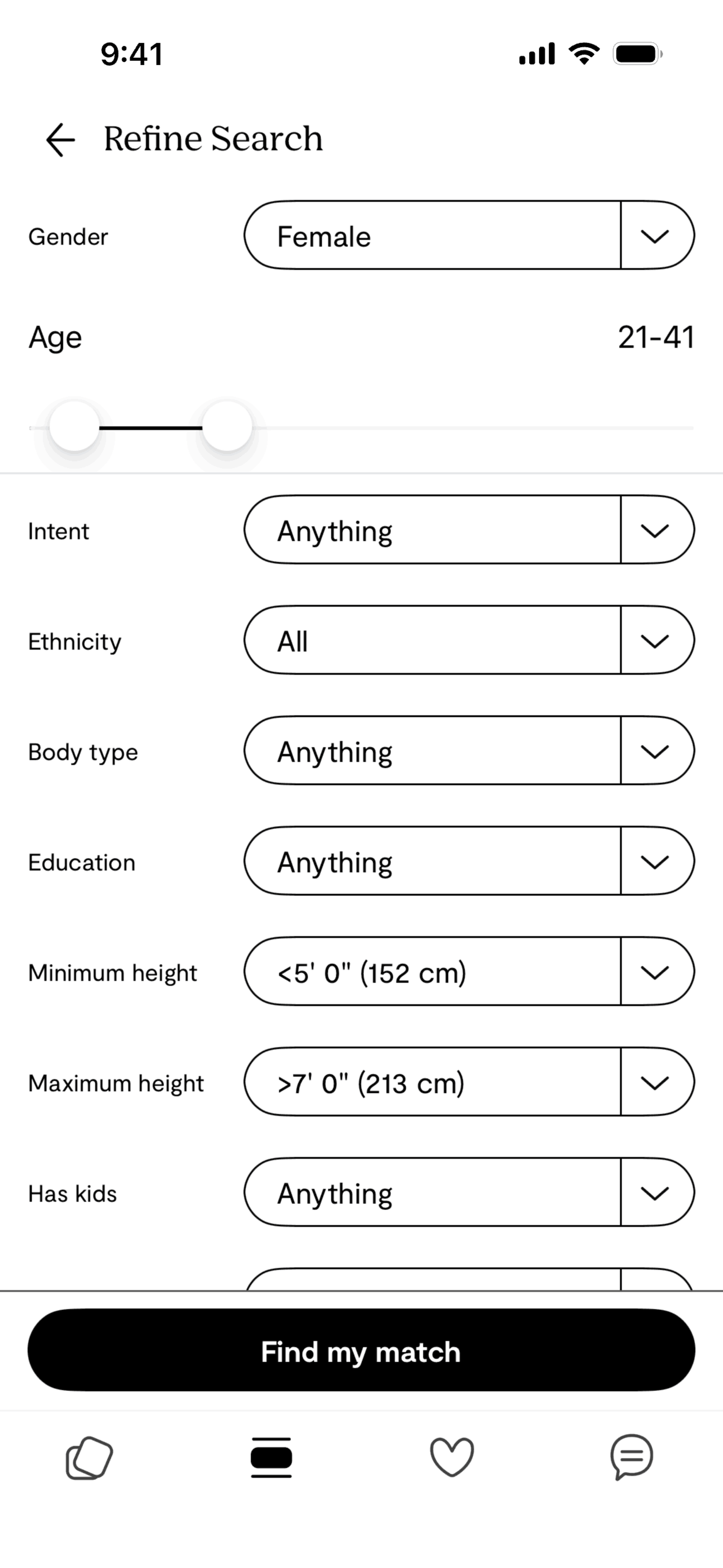 Plenty of Fish iOS dating interface screenshot 13