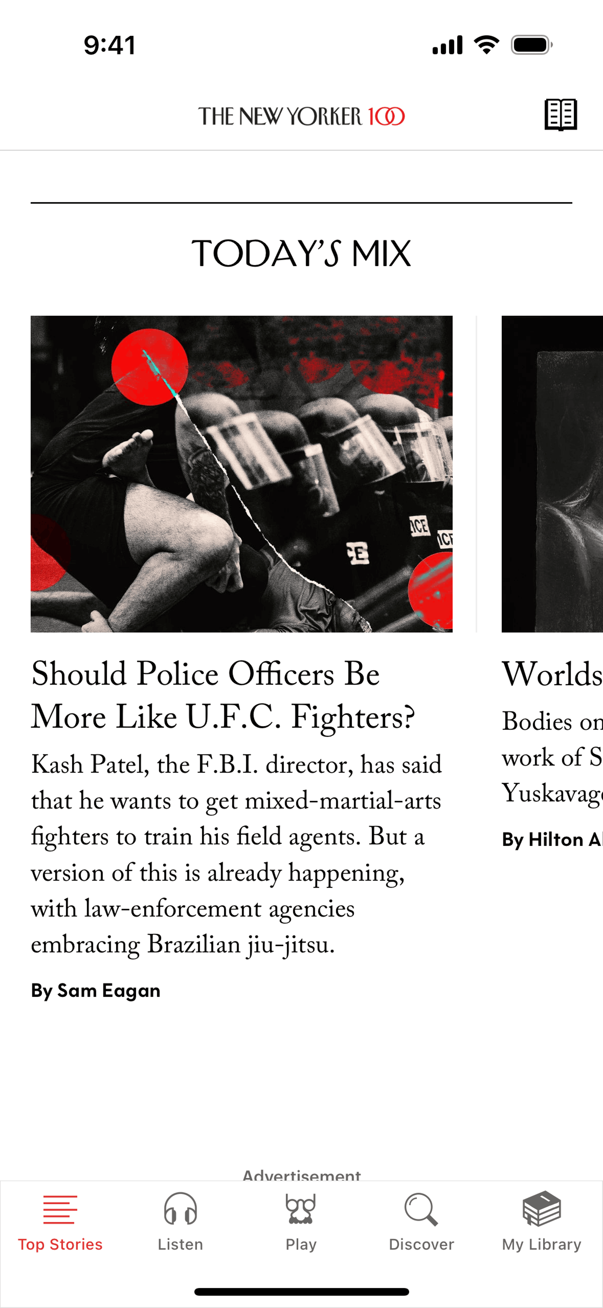The New Yorker iOS News interface screenshot 4