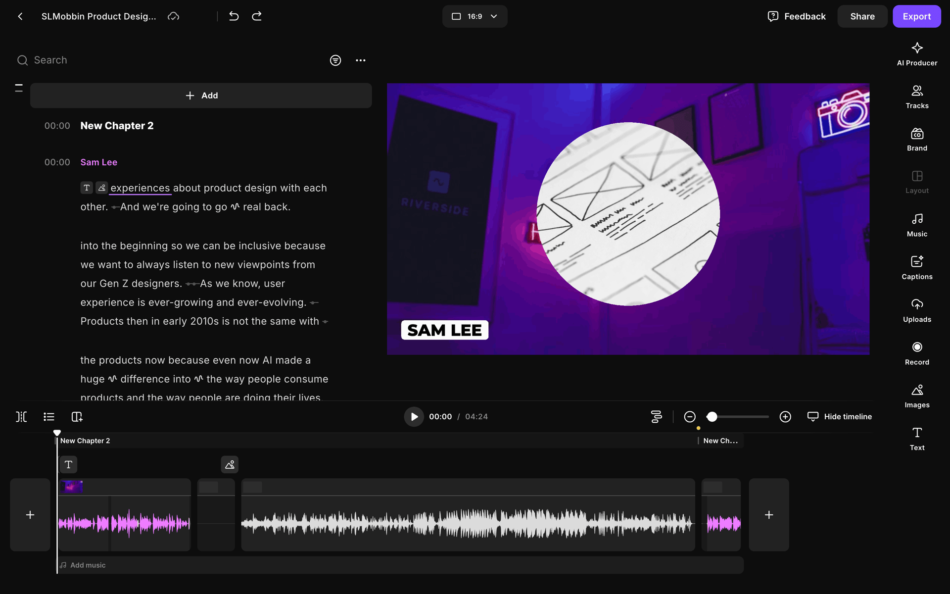 Riverside Web Photo & Video interface screenshot 5