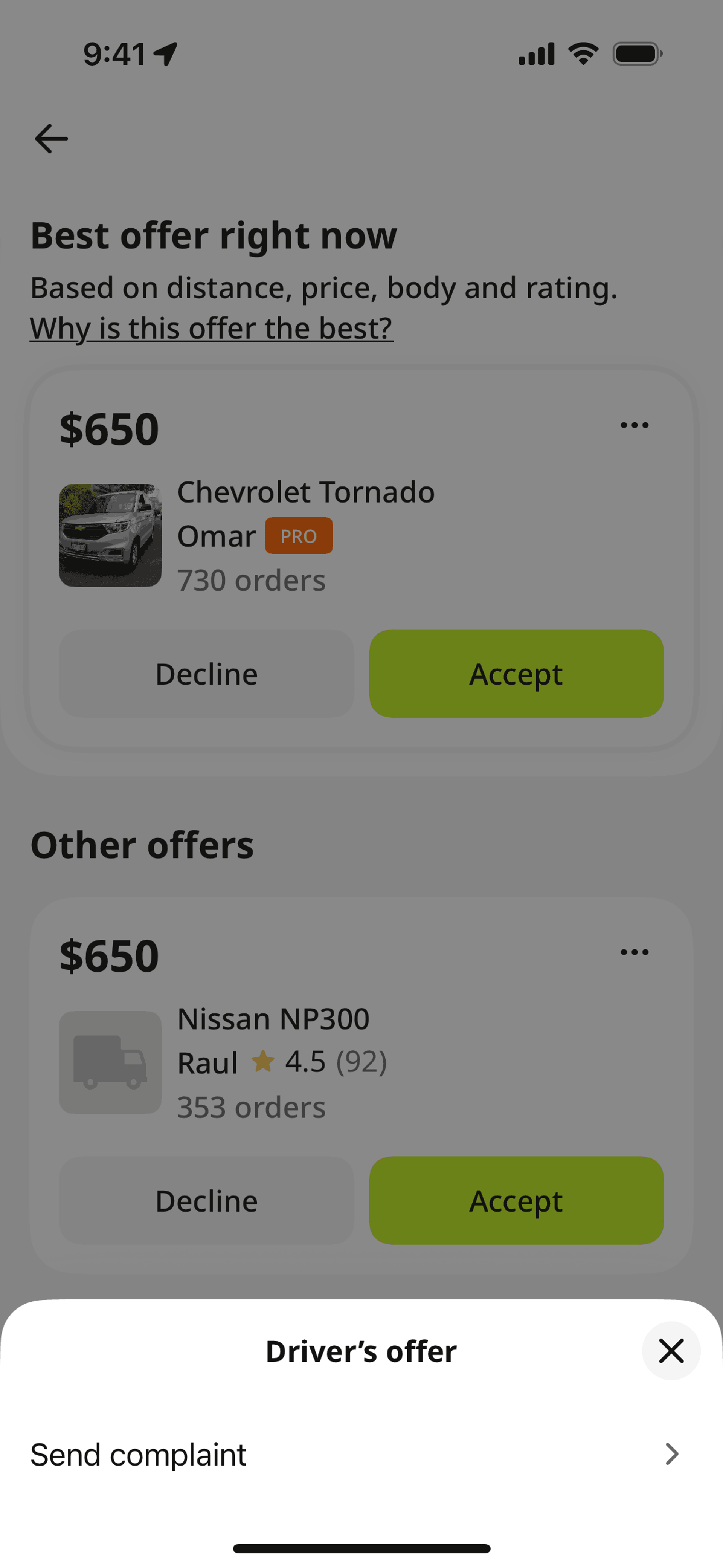 inDrive iOS Travel & Transportation interface screenshot 5