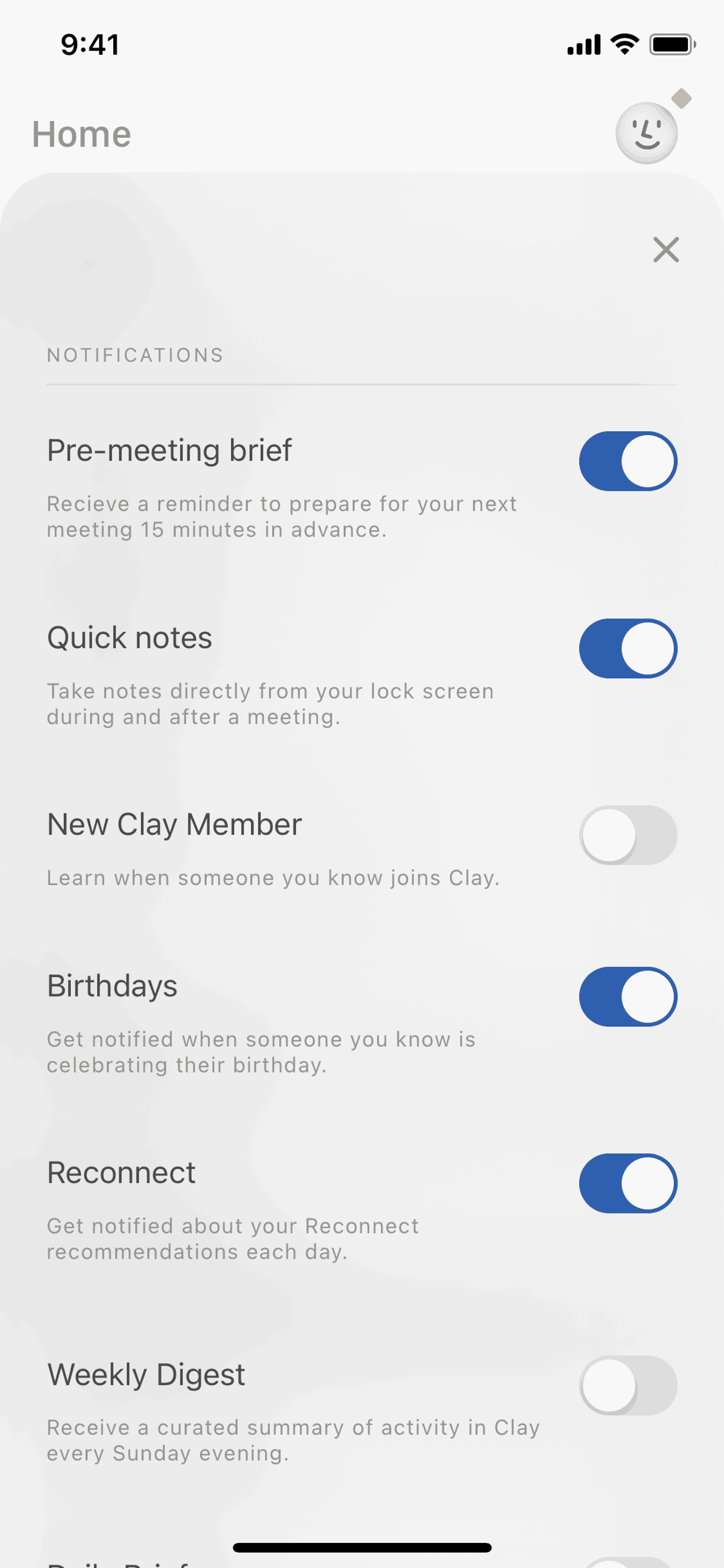 Clay iOS Productivity interface screenshot 18