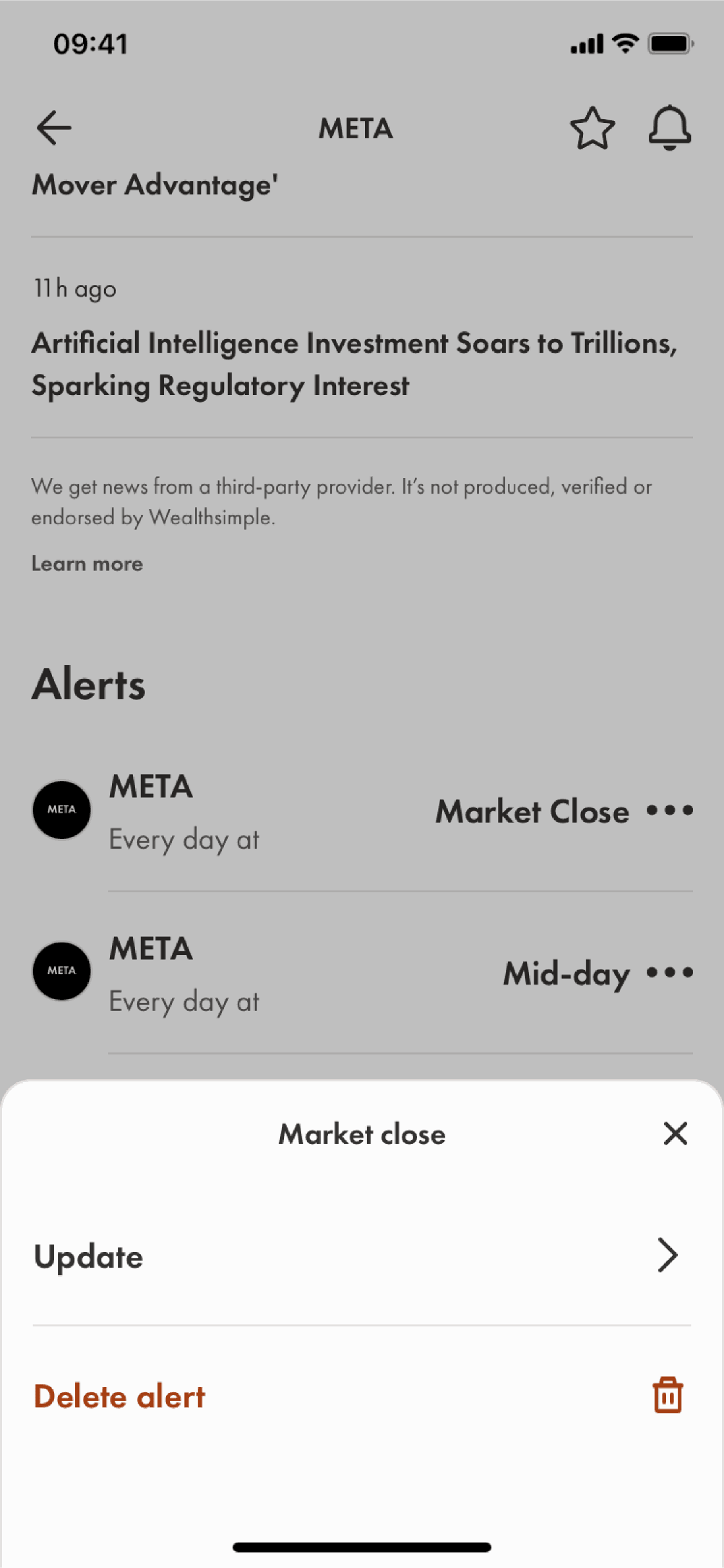 Wealthsimple iOS Finance interface screenshot 24