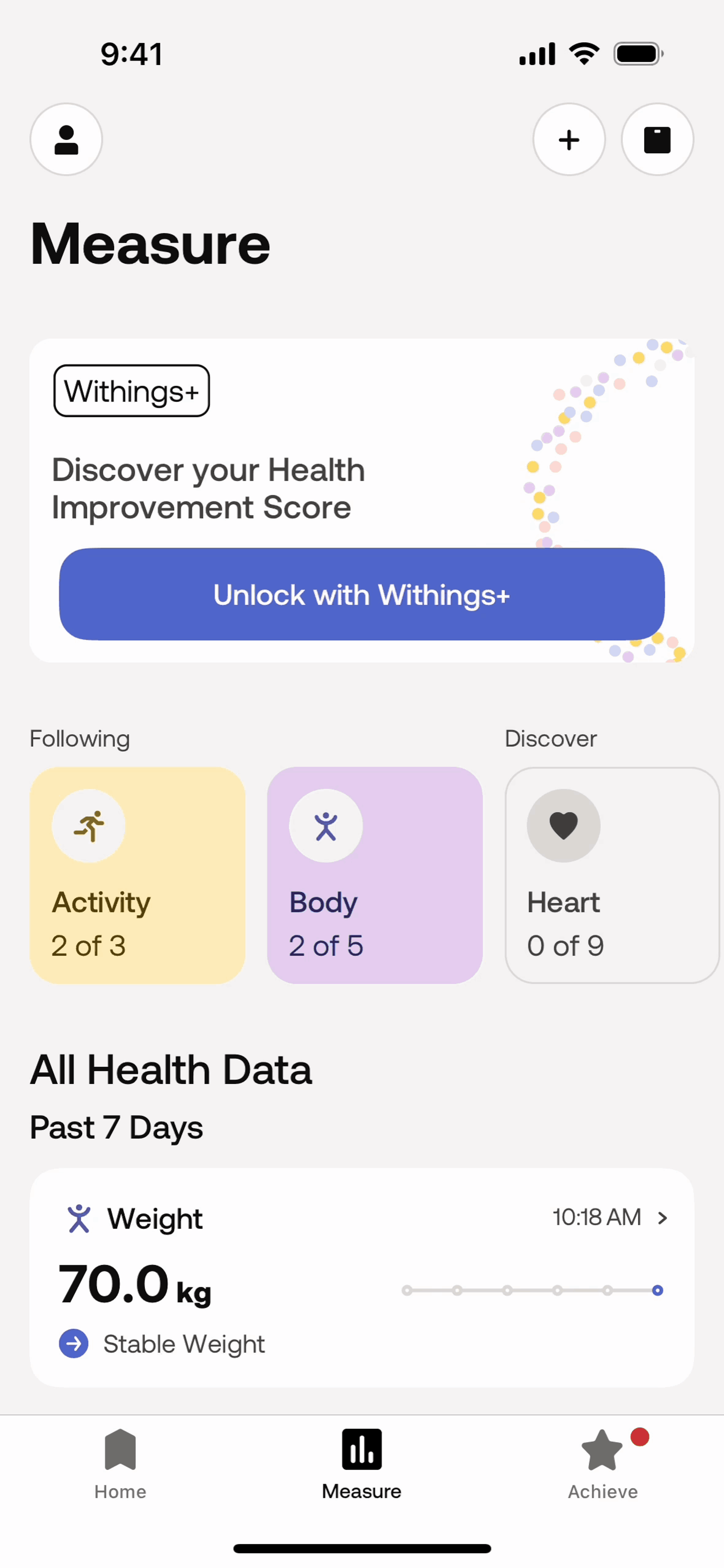 Withings Health Mate iOS Health & Fitness interface screenshot 6
