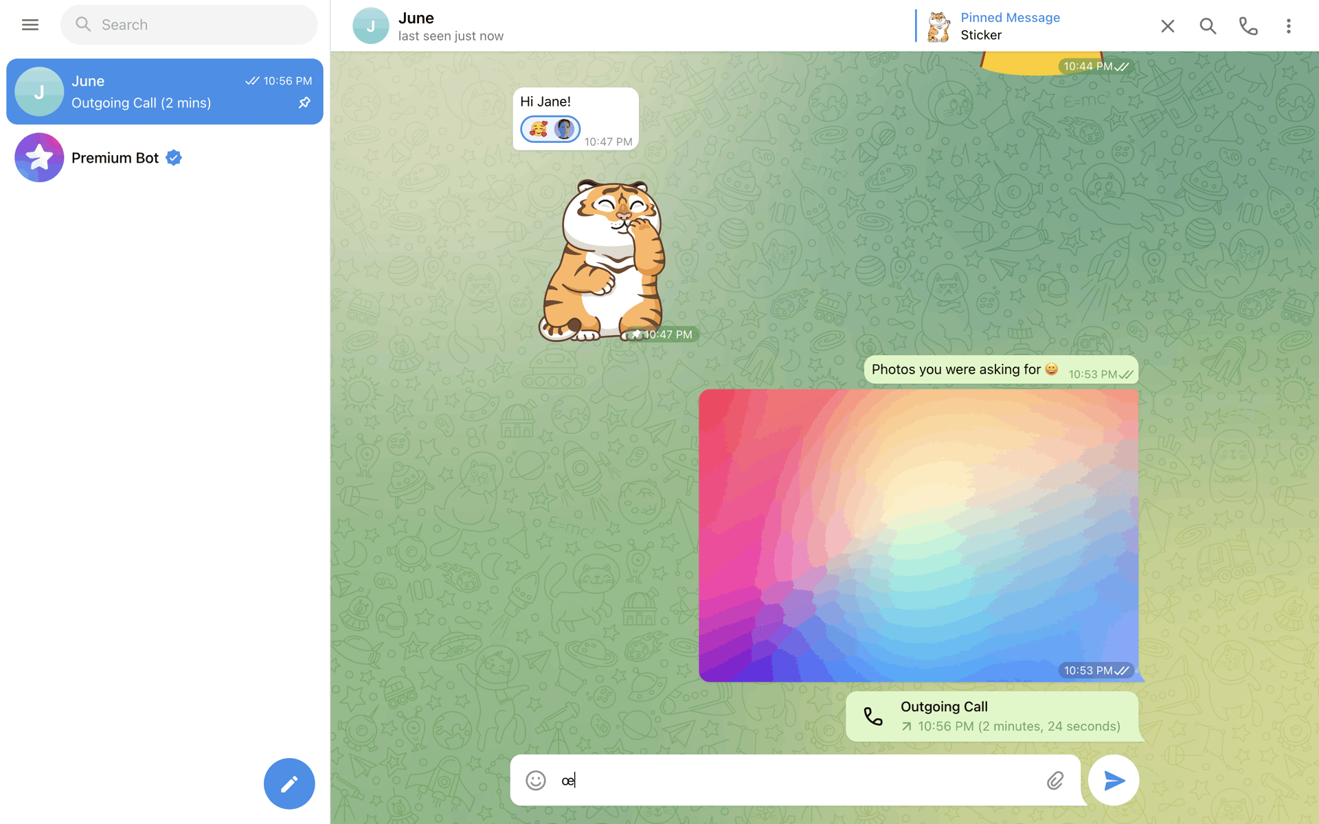 Telegram Web Social Networking interface screenshot 12