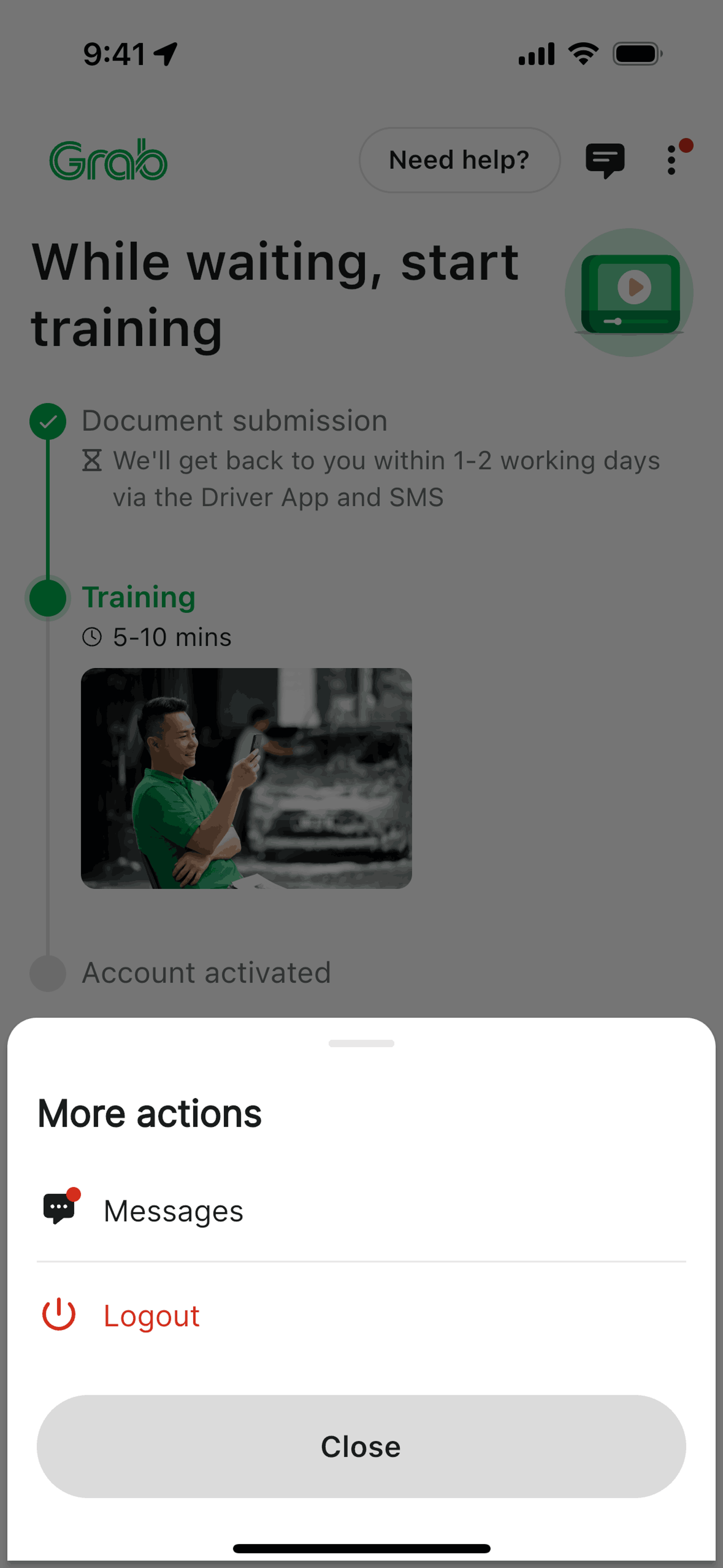 Grab Driver iOS Travel & Transportation interface screenshot 3