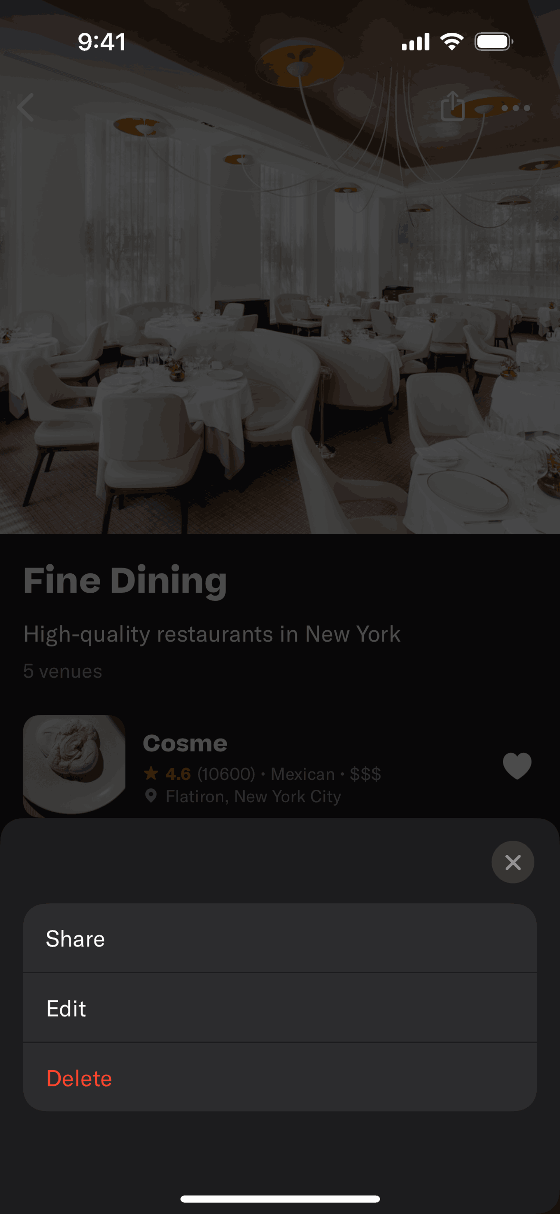 Resy iOS Food & Drink interface screenshot 15