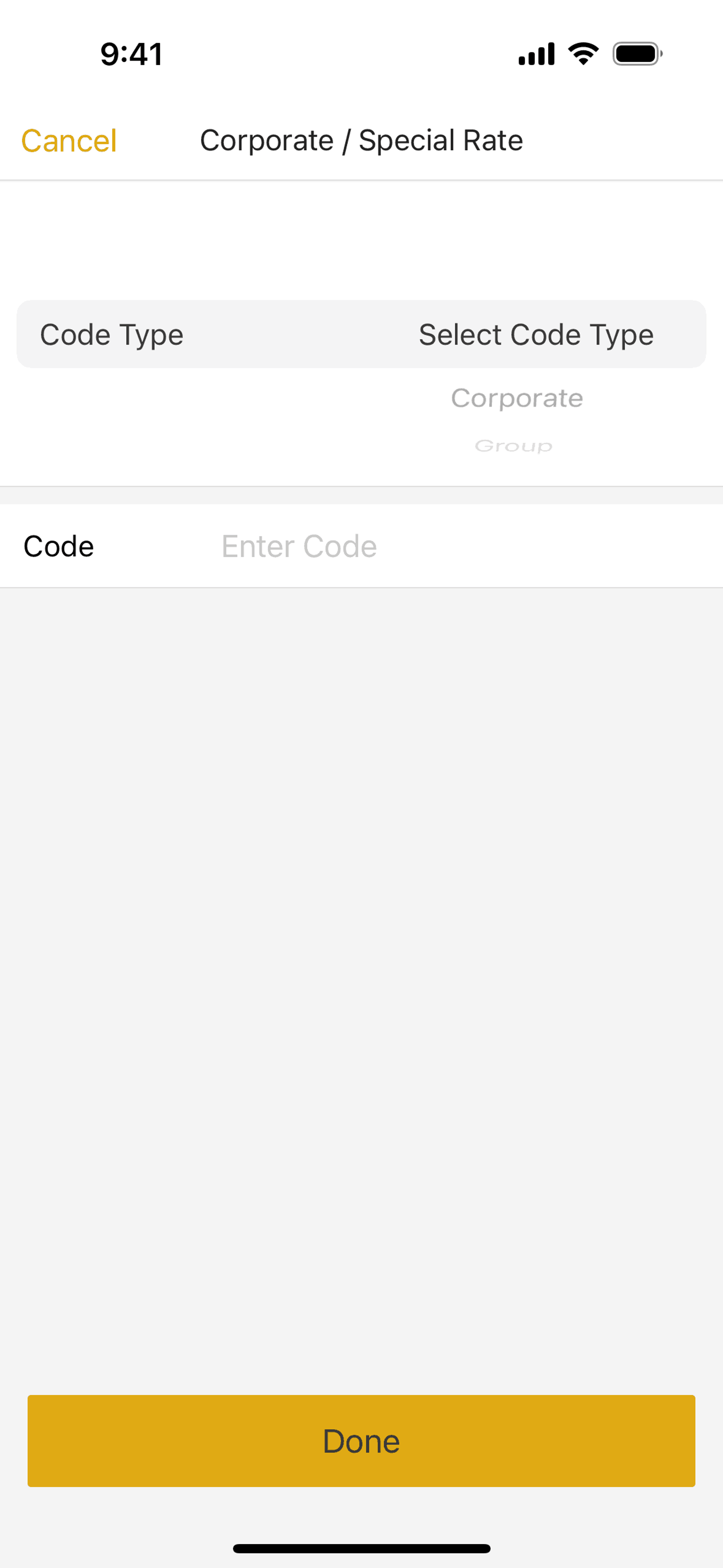 Adding promotion code on Shangri-La Circle (ios) screen 2