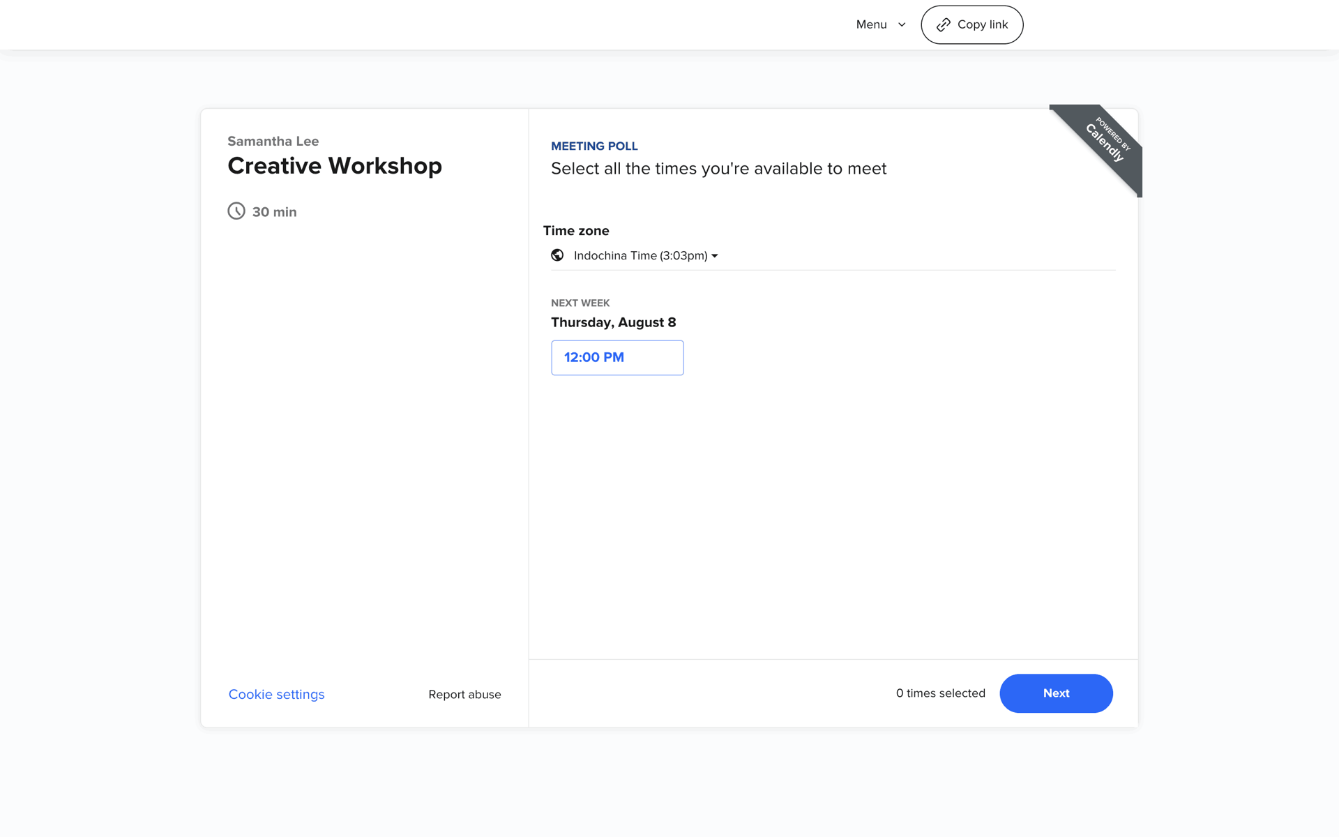 Calendly Web Business interface screenshot 2
