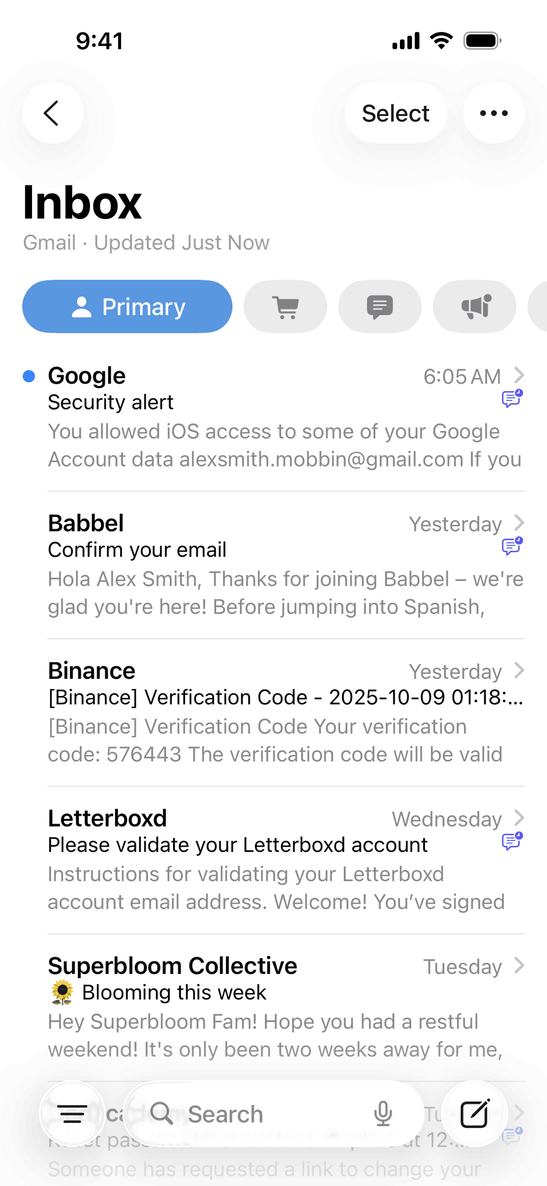 Apple Mail iOS Productivity interface screenshot 7