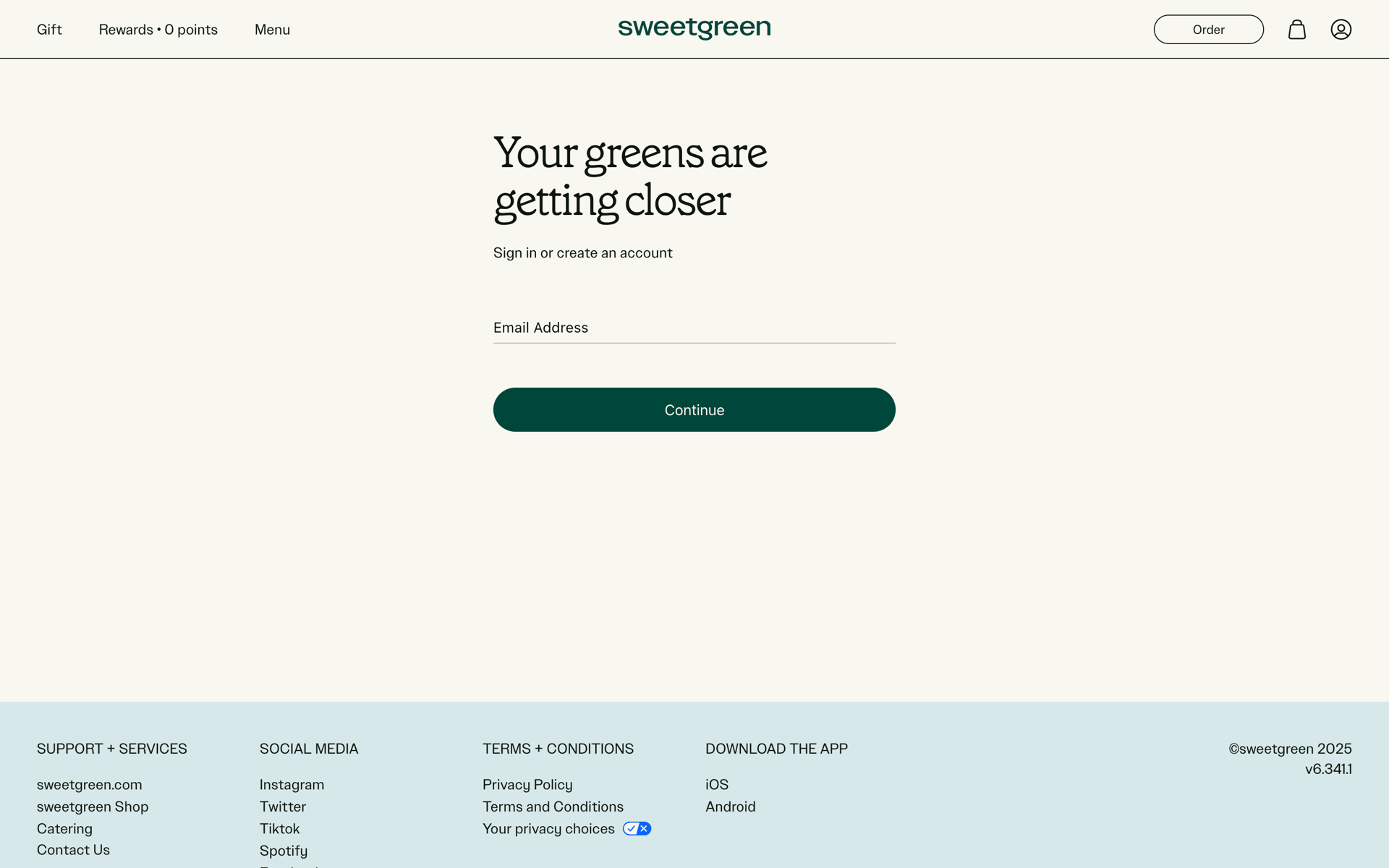 sweetgreen Web Food & Drink interface screenshot 19