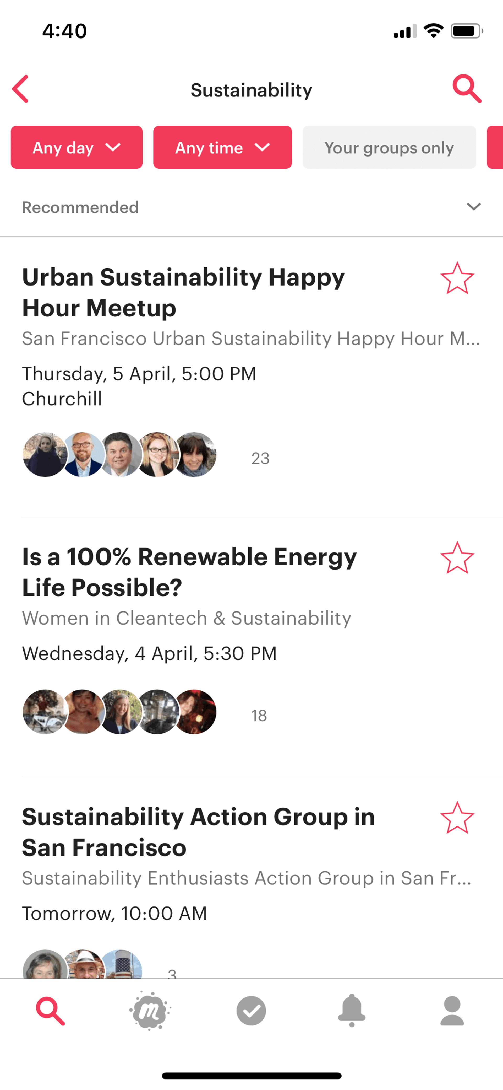 Meetup iOS Social Networking interface screenshot 21