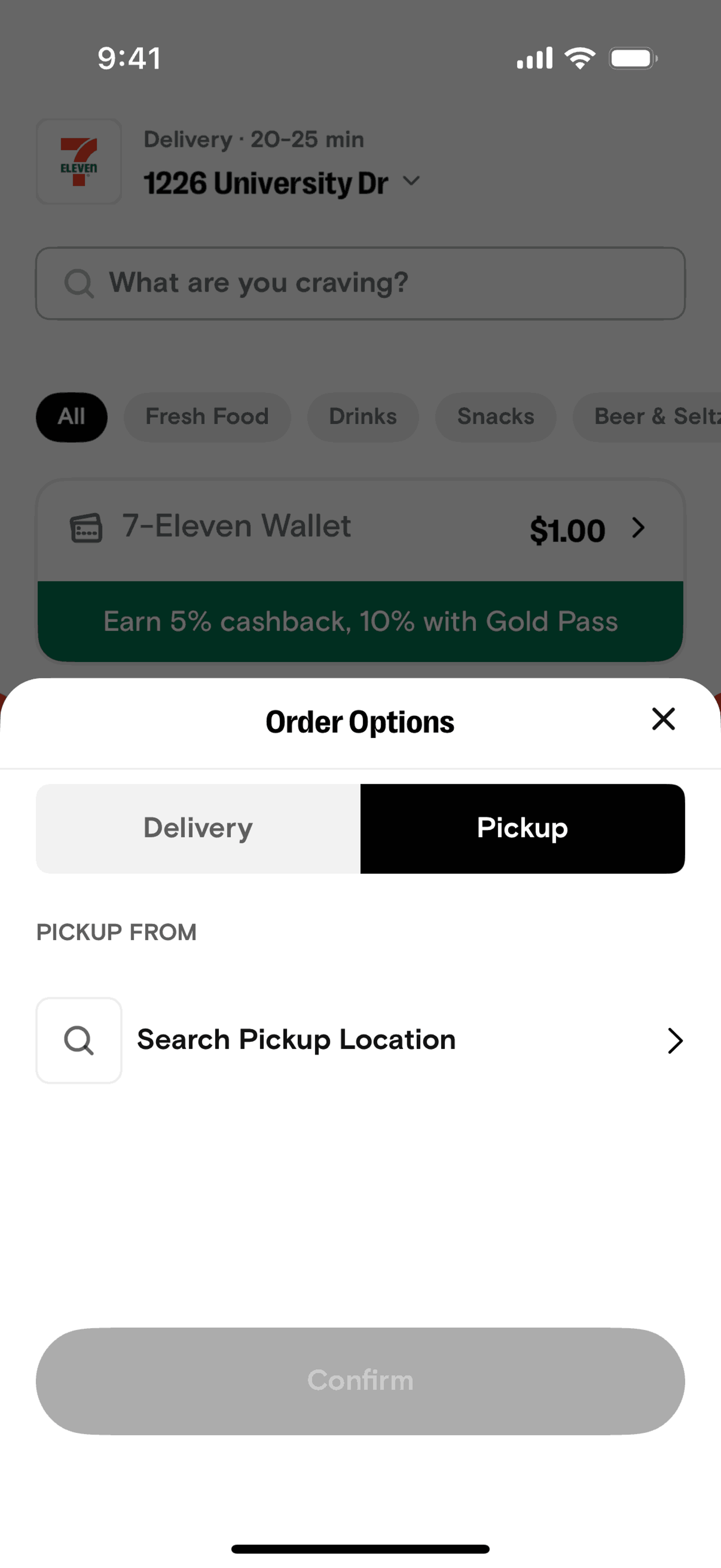 7-Eleven iOS Food & Drink interface screenshot 4