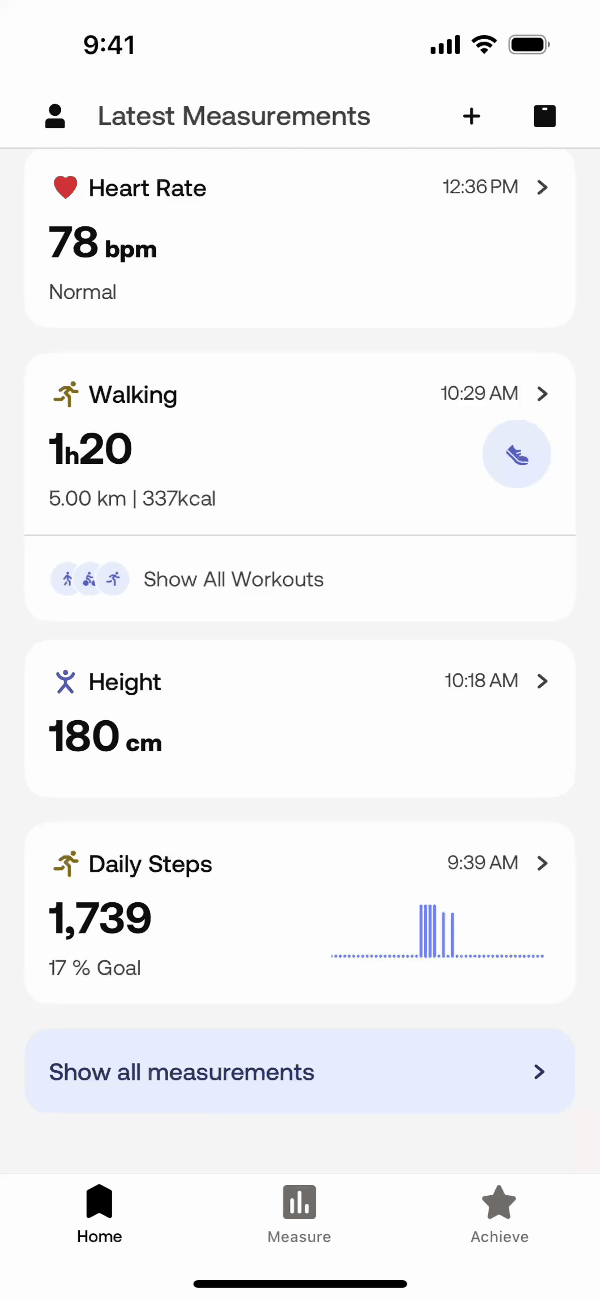 Withings Health Mate iOS Health & Fitness interface screenshot 3