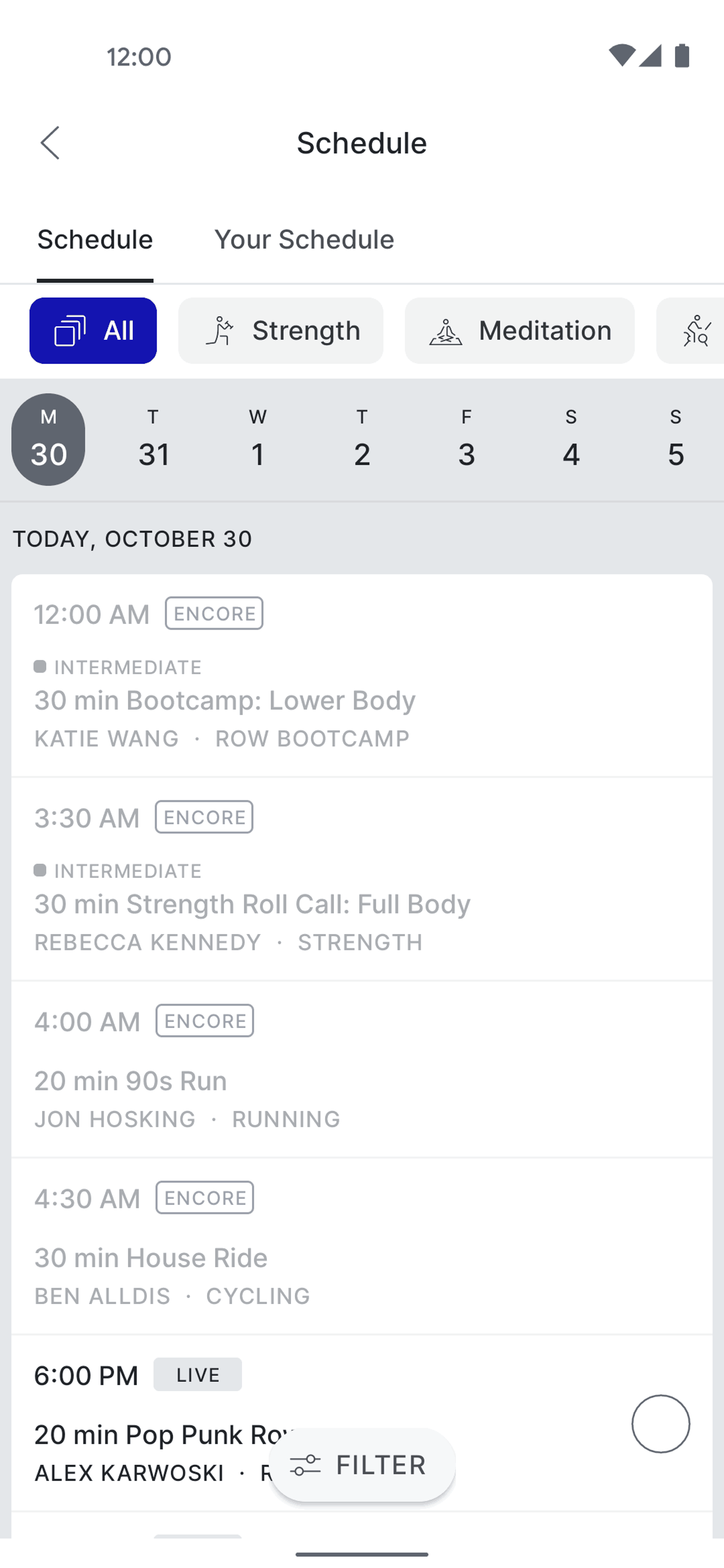Peloton Android Health & Fitness interface screenshot 22