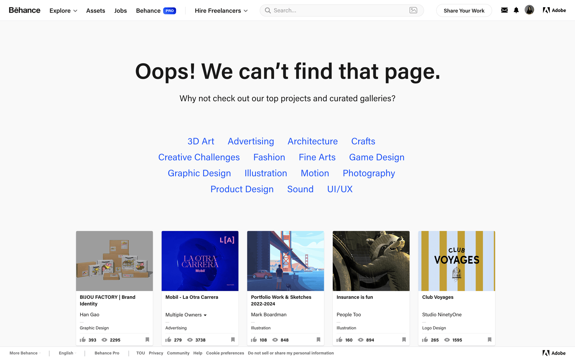 Behance Web Photo & Video interface screenshot 5