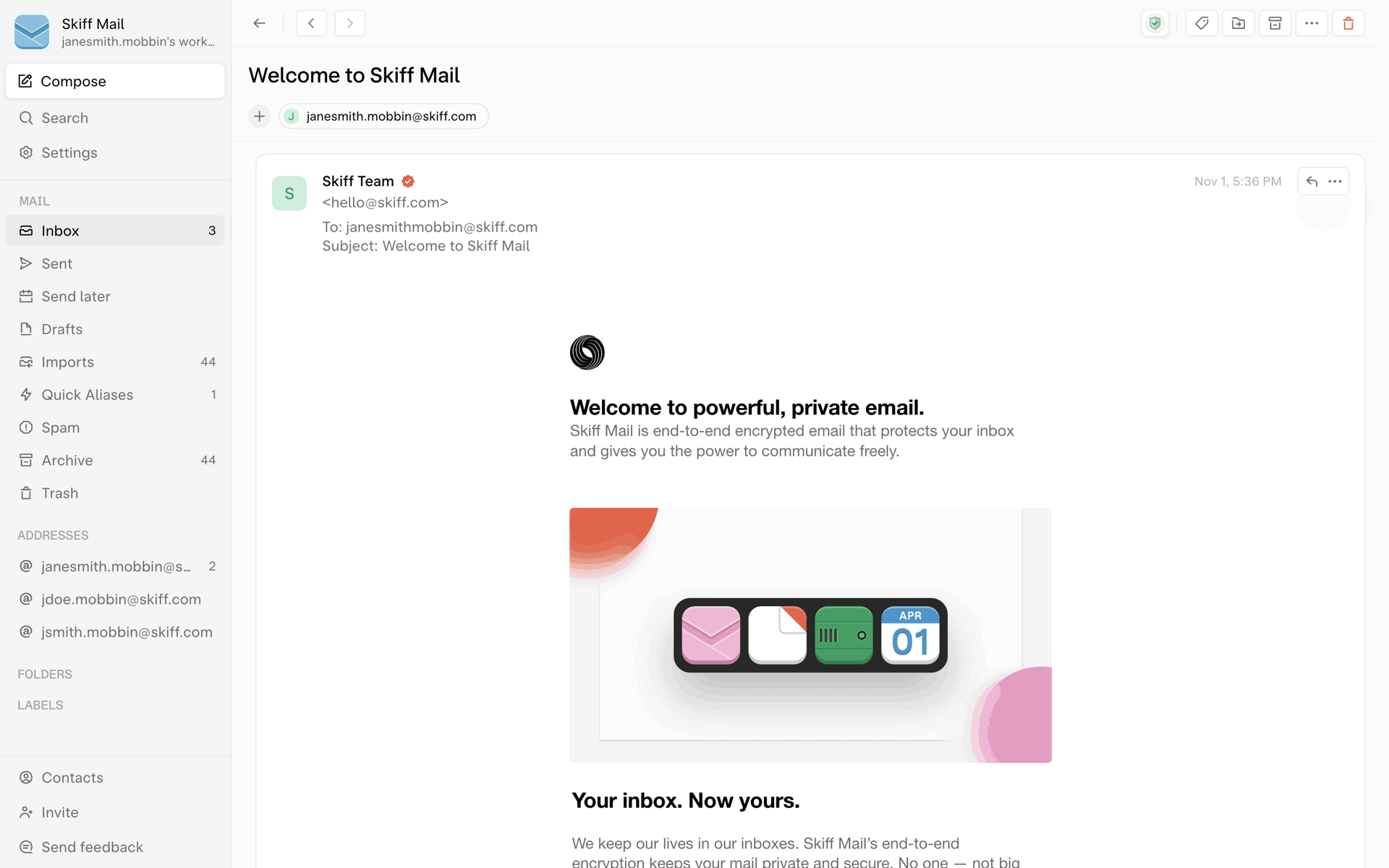 Skiff Web Business interface screenshot 23