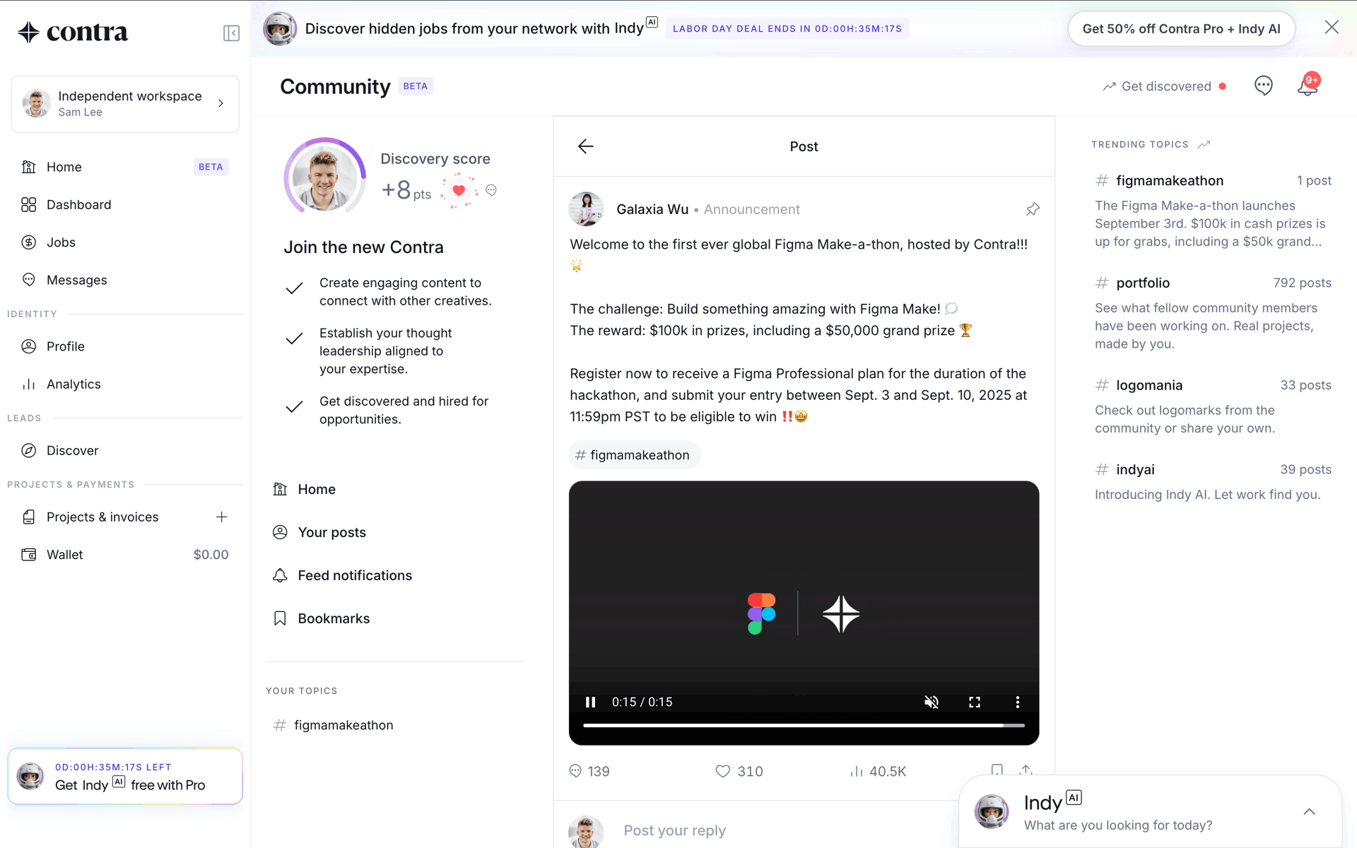 Contra Web Business interface screenshot 14