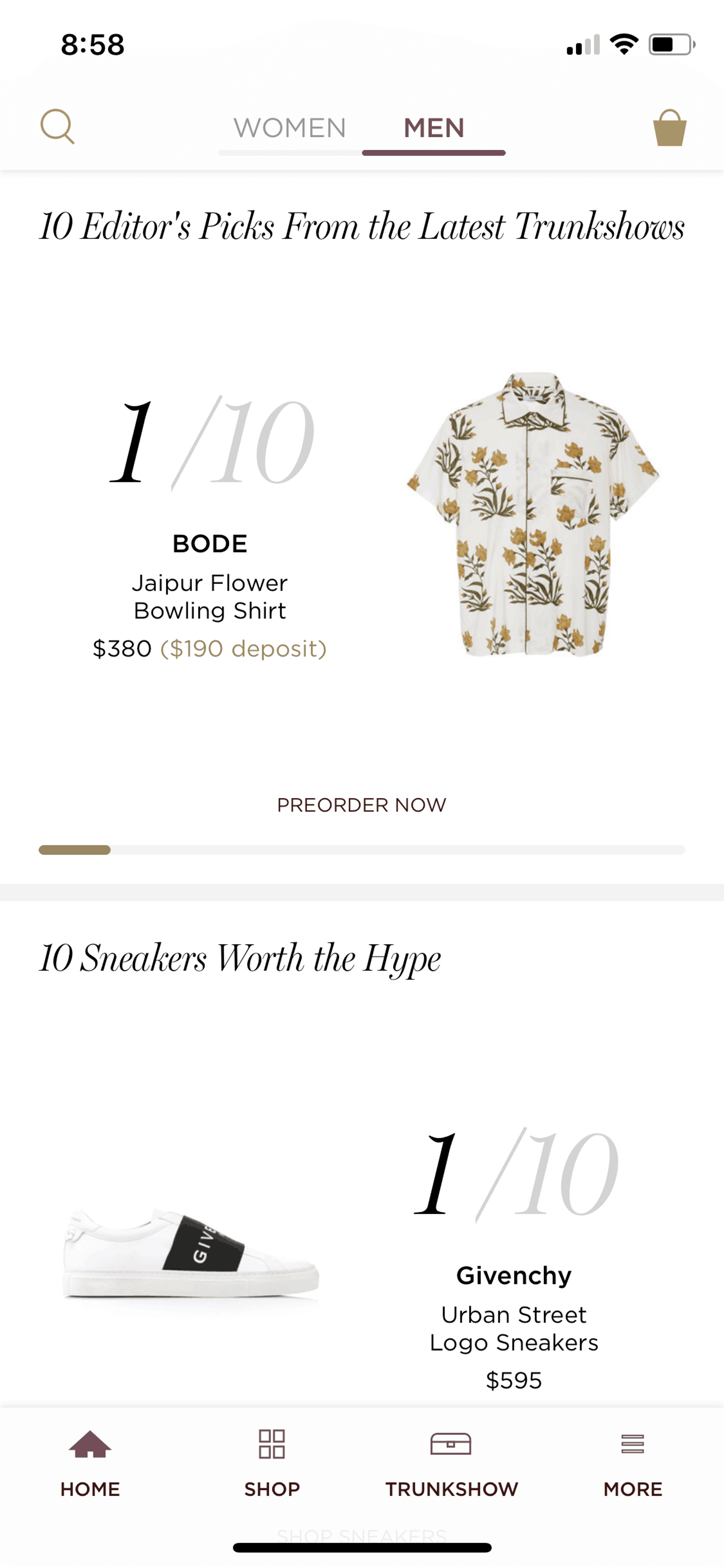 Moda Operandi iOS Shopping interface screenshot 6