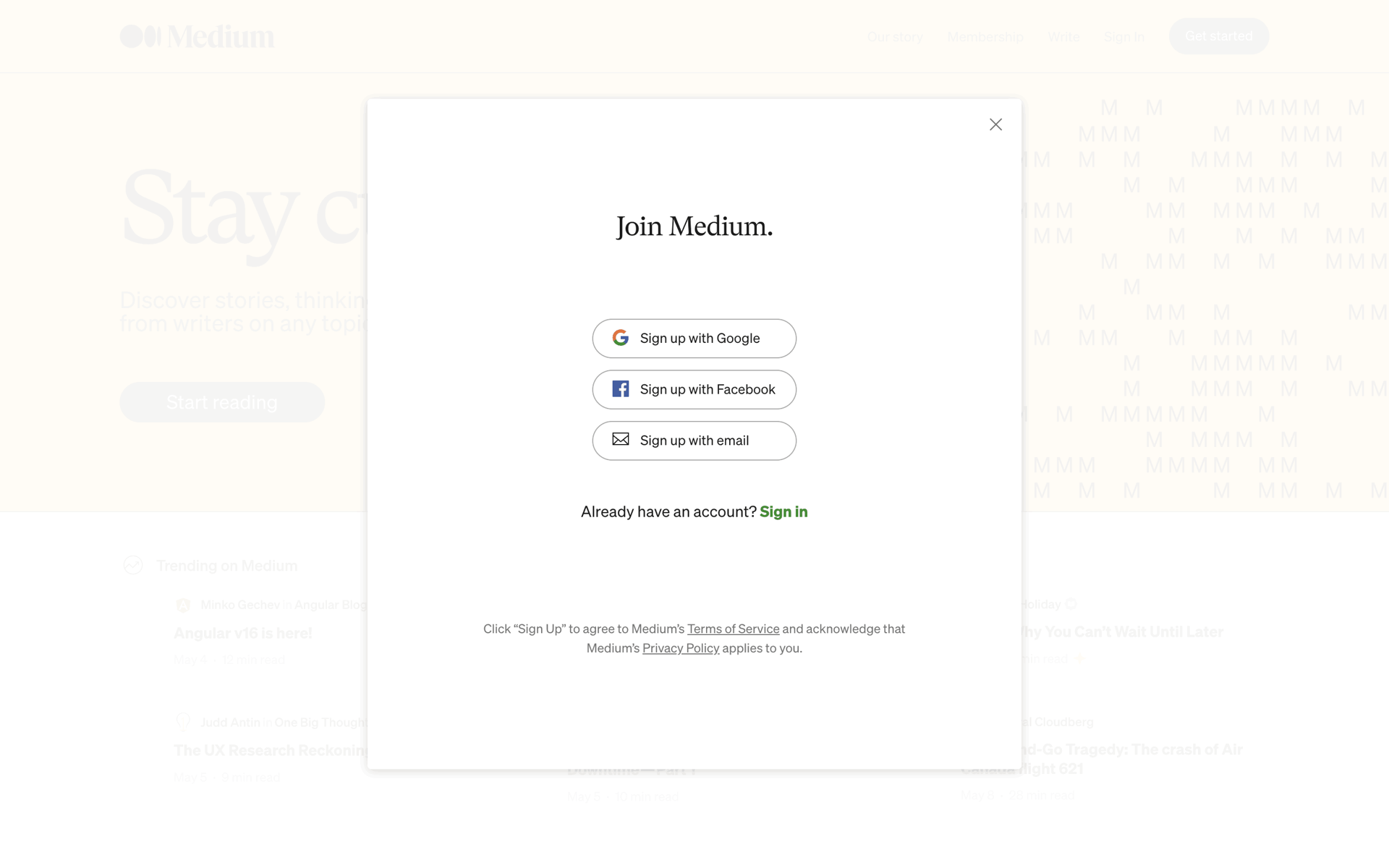 Medium Web News interface screenshot 6
