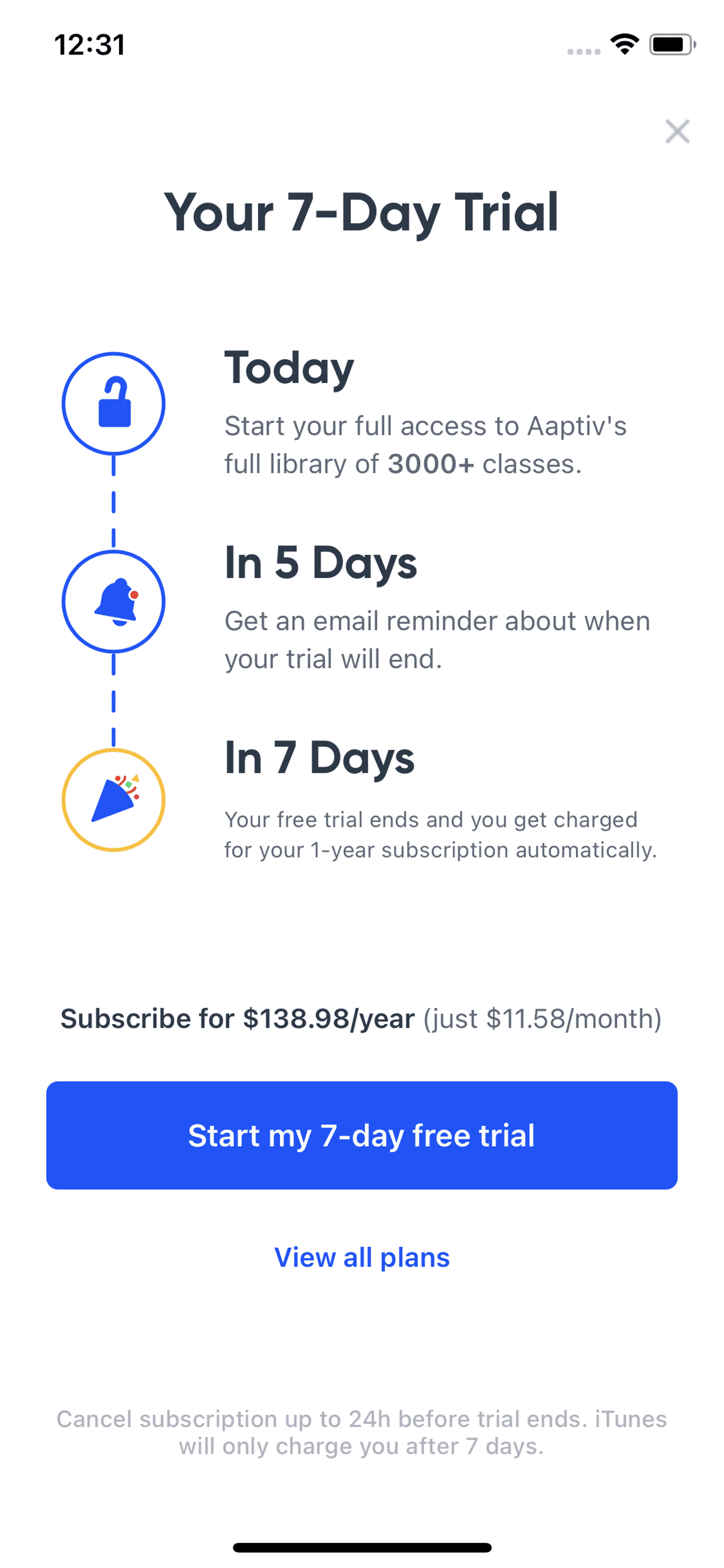 Aaptiv iOS Health & Fitness interface screenshot 23