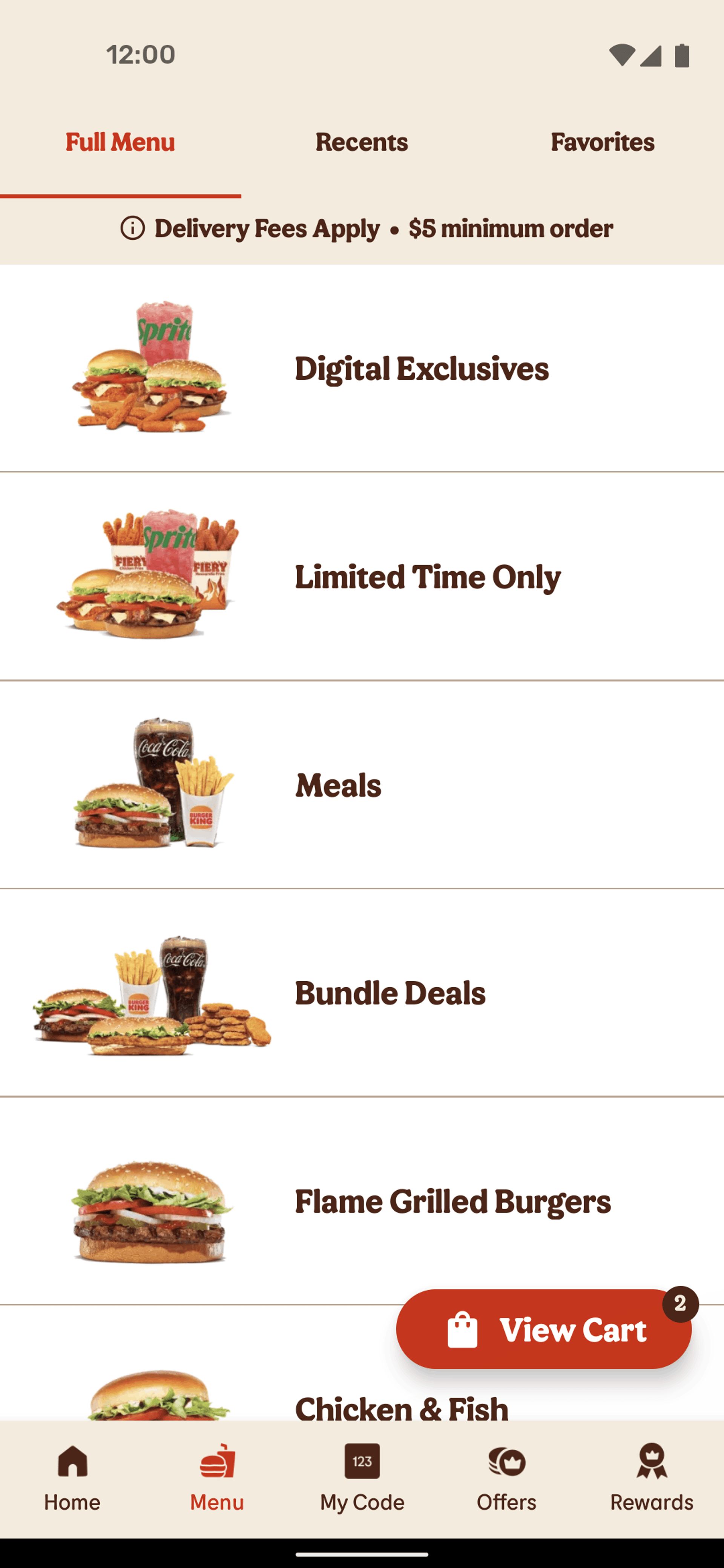 Burger King Android Food & Drink interface screenshot 3