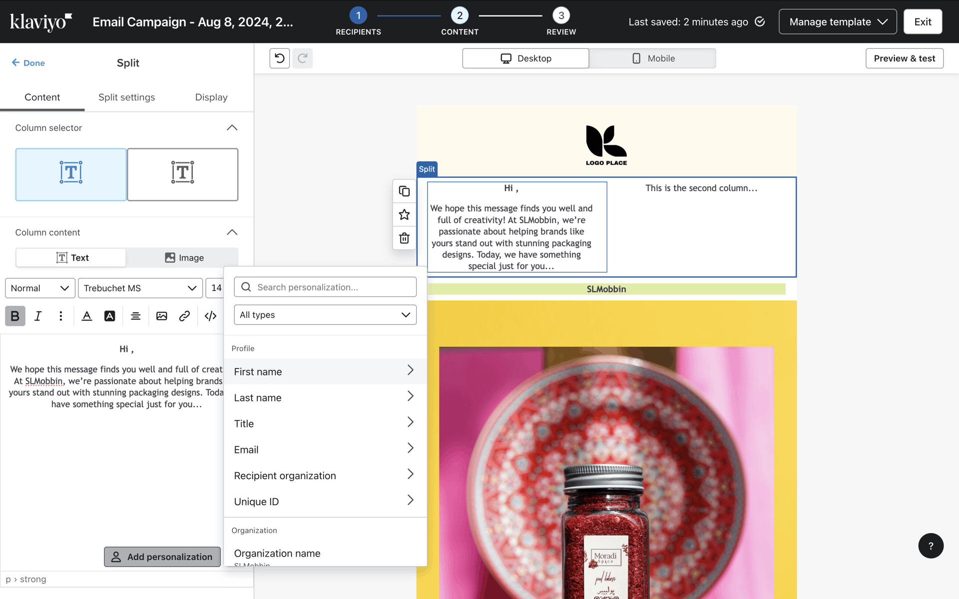 Klaviyo Web Business interface screenshot 16