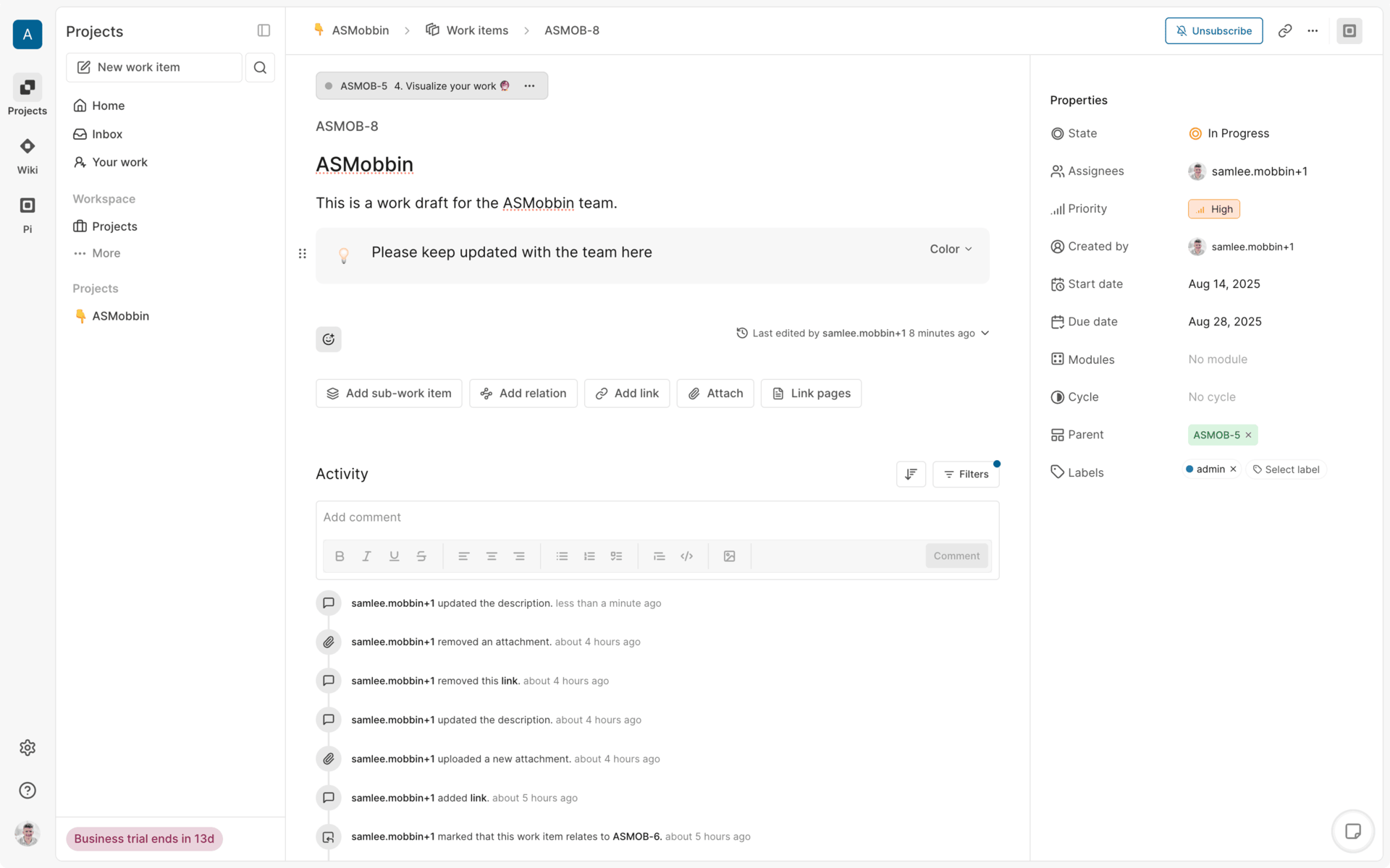 Plane Web Business interface screenshot 11