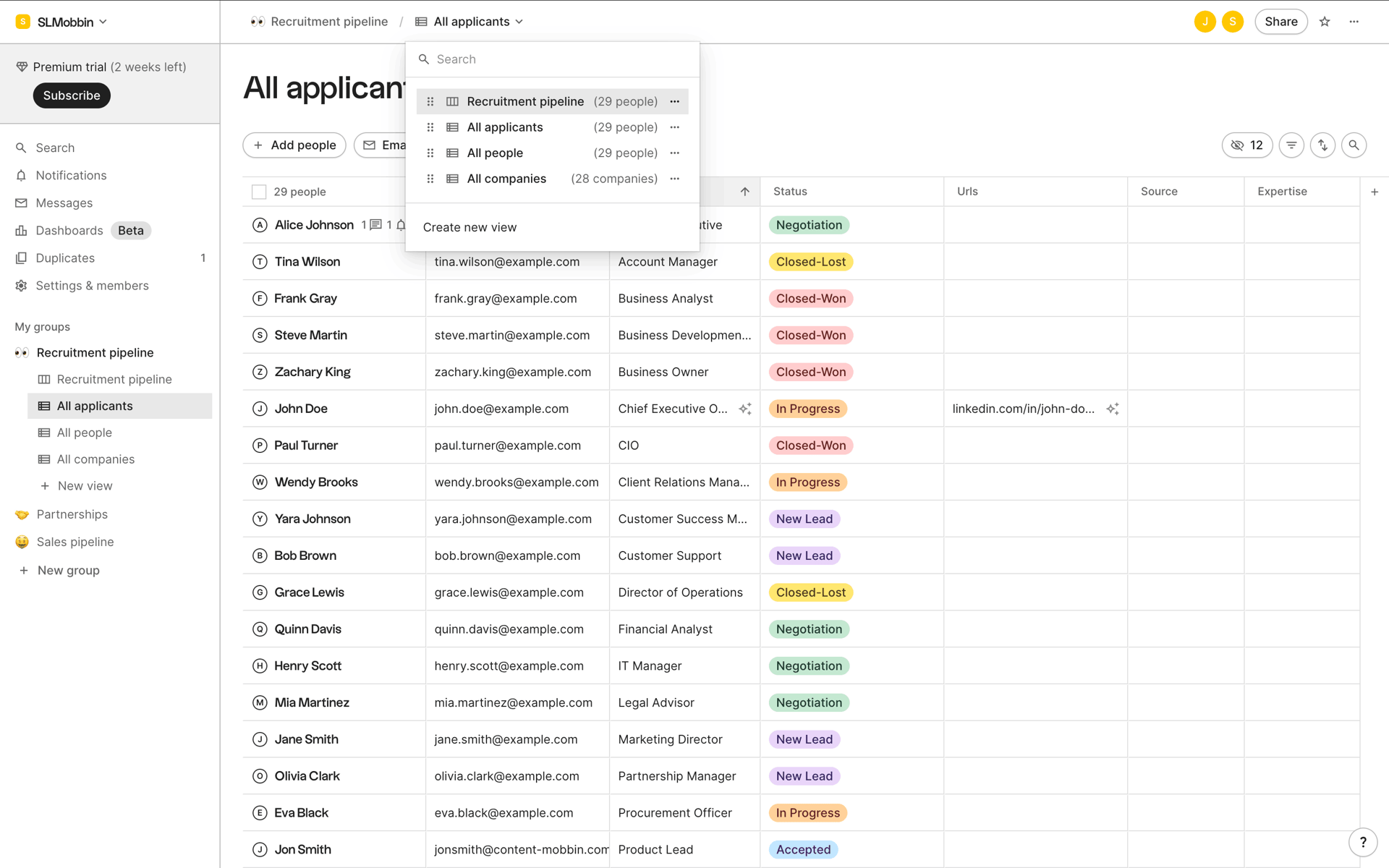 folk Web Business interface screenshot 17