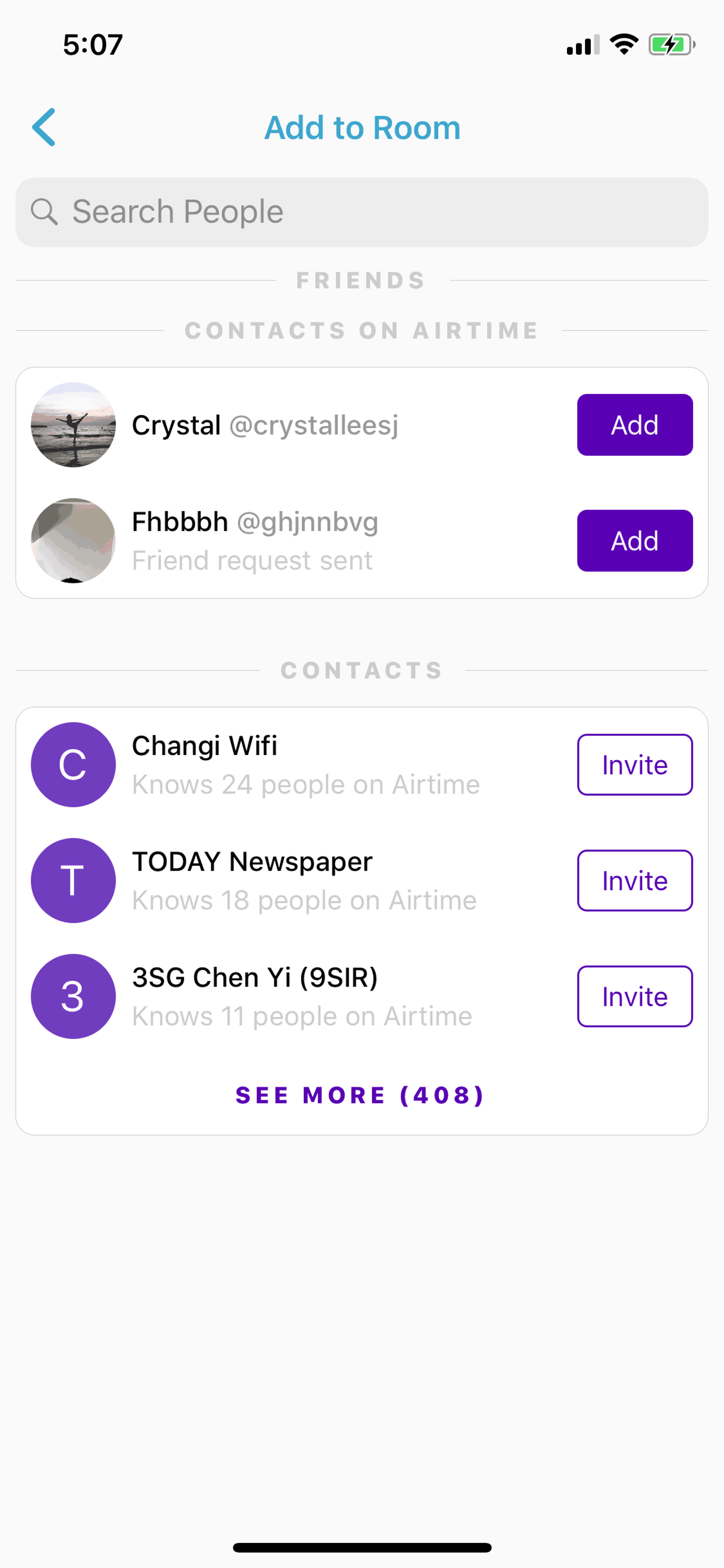 Airtime iOS Social Networking interface screenshot 23