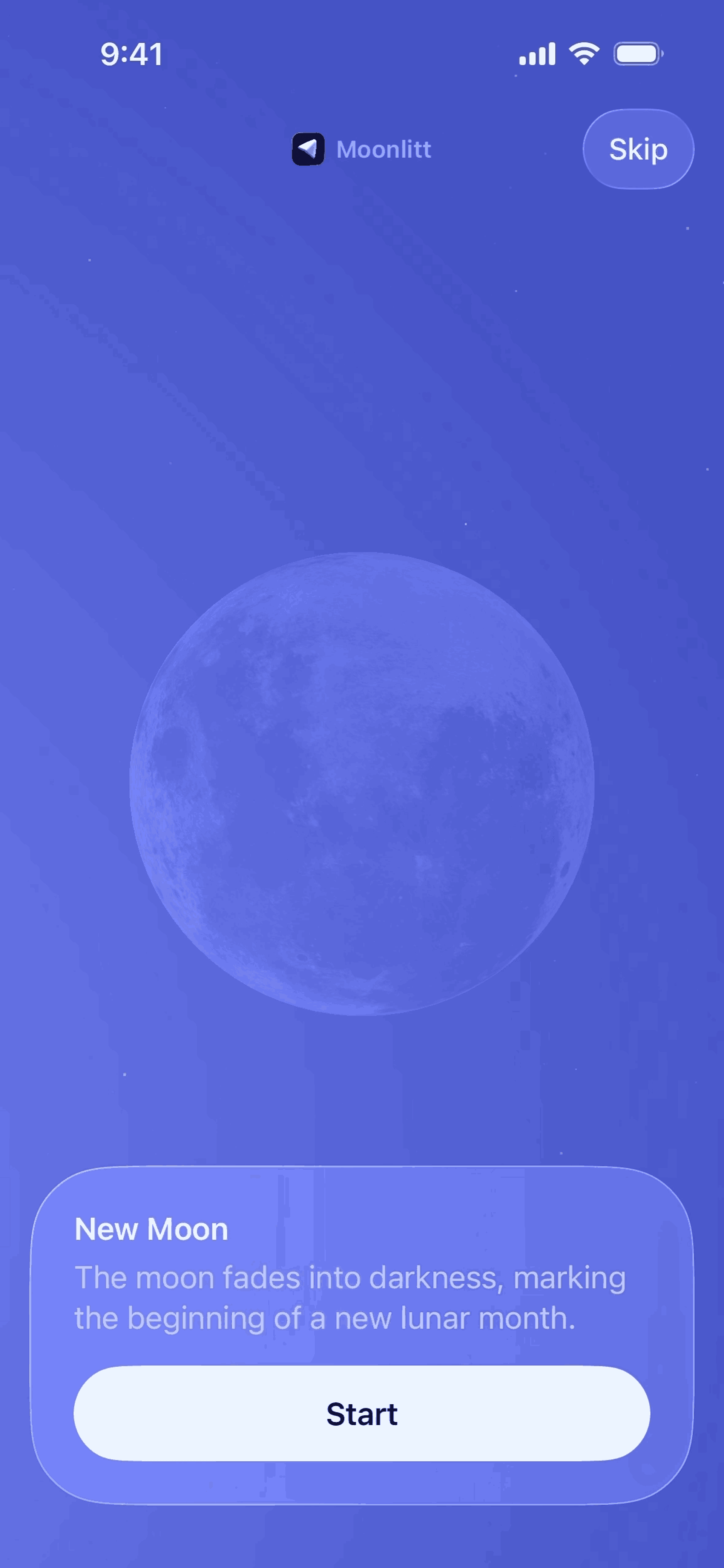 Moonlitt iOS night interface screenshot 5