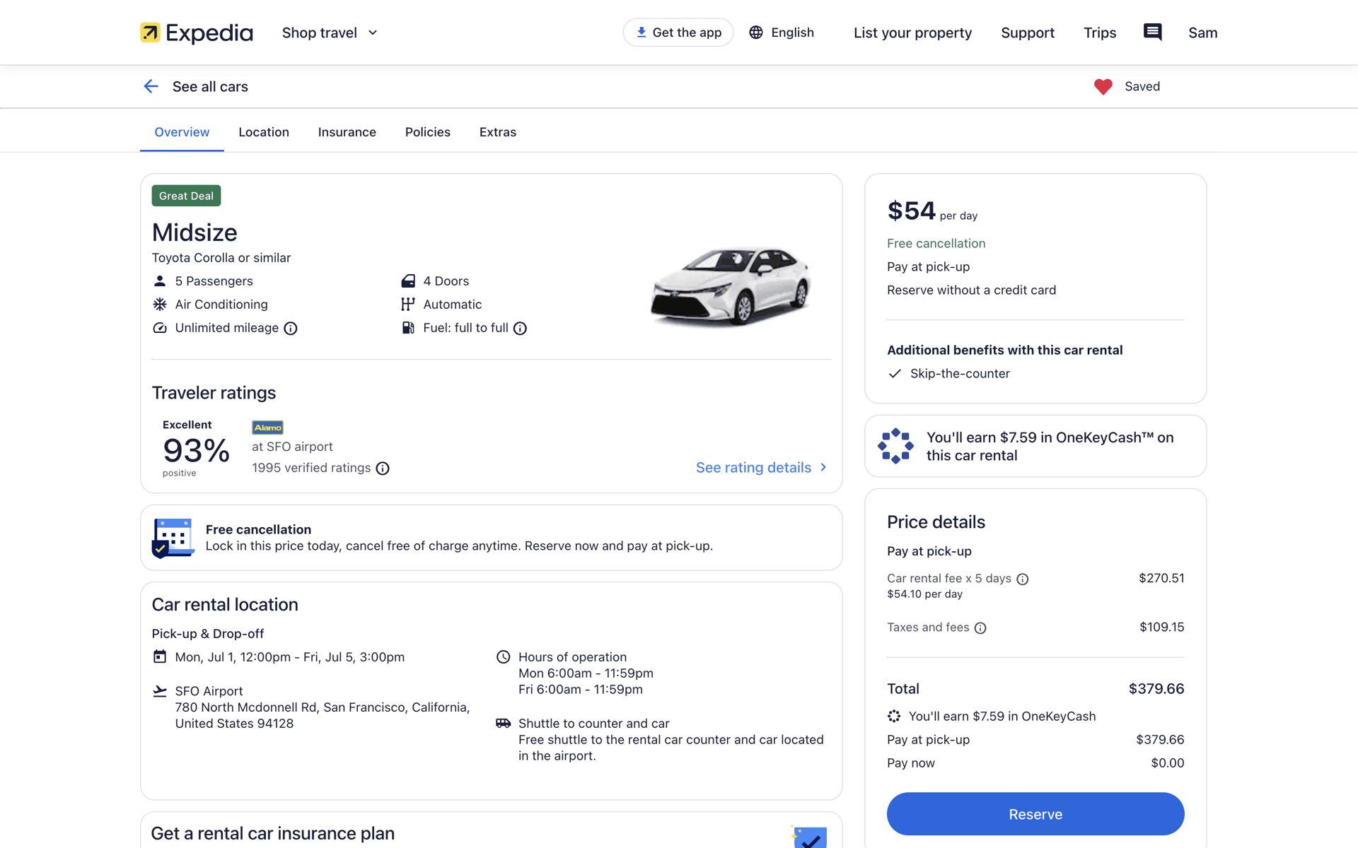 Expedia Web Travel & Transportation interface screenshot 16