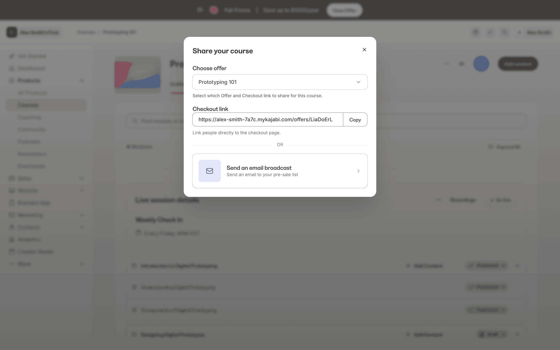 Kajabi Web Business interface screenshot 20