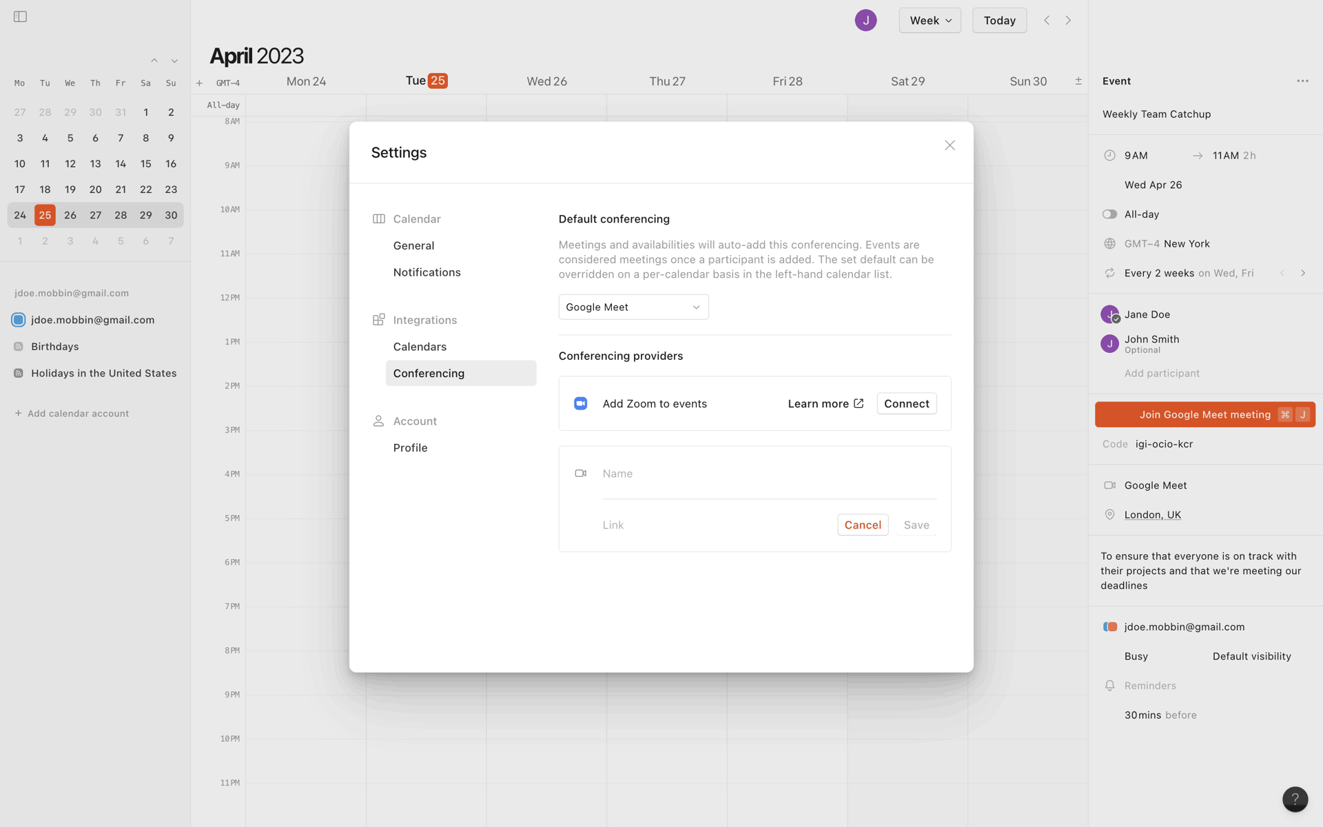 Cron Calendar Web Productivity interface screenshot 22