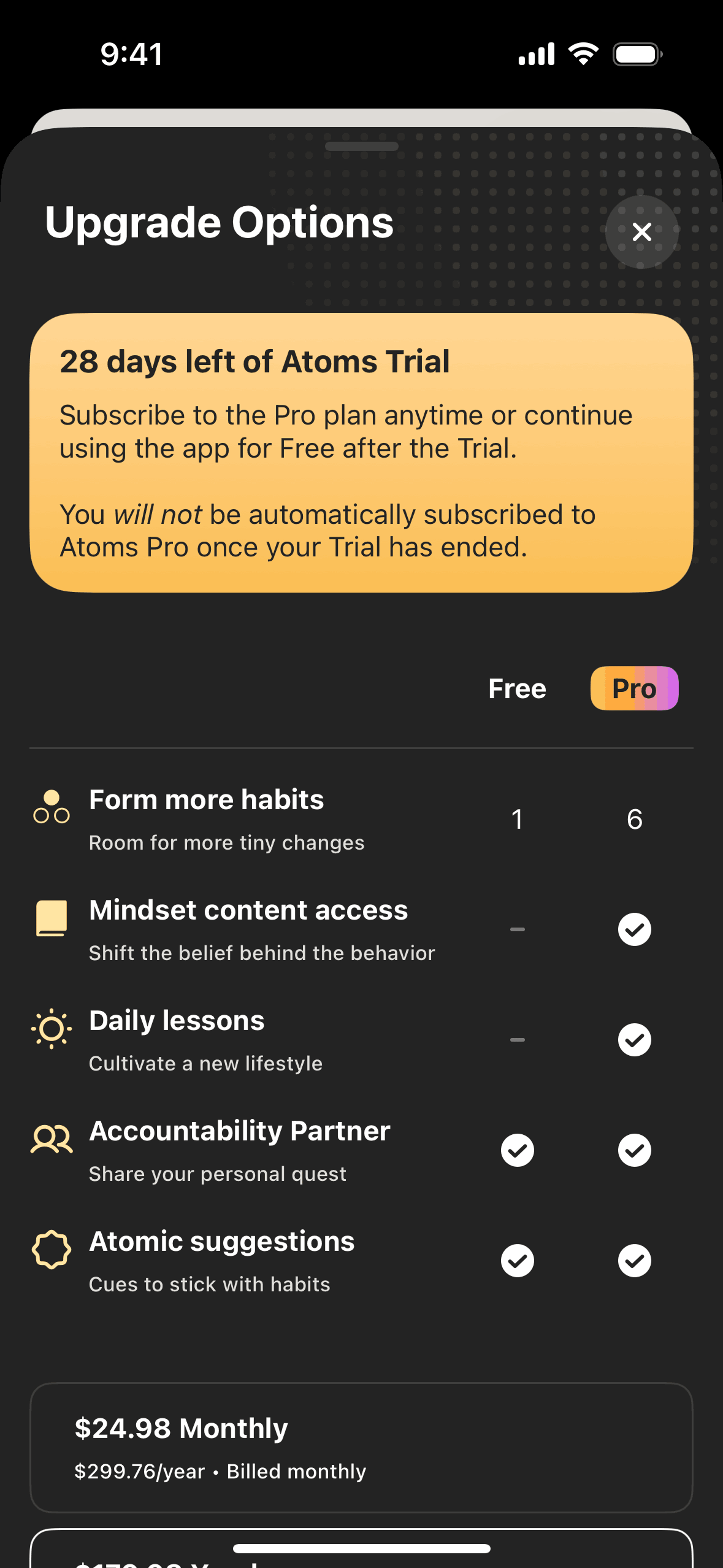 Atoms iOS Productivity interface screenshot 15