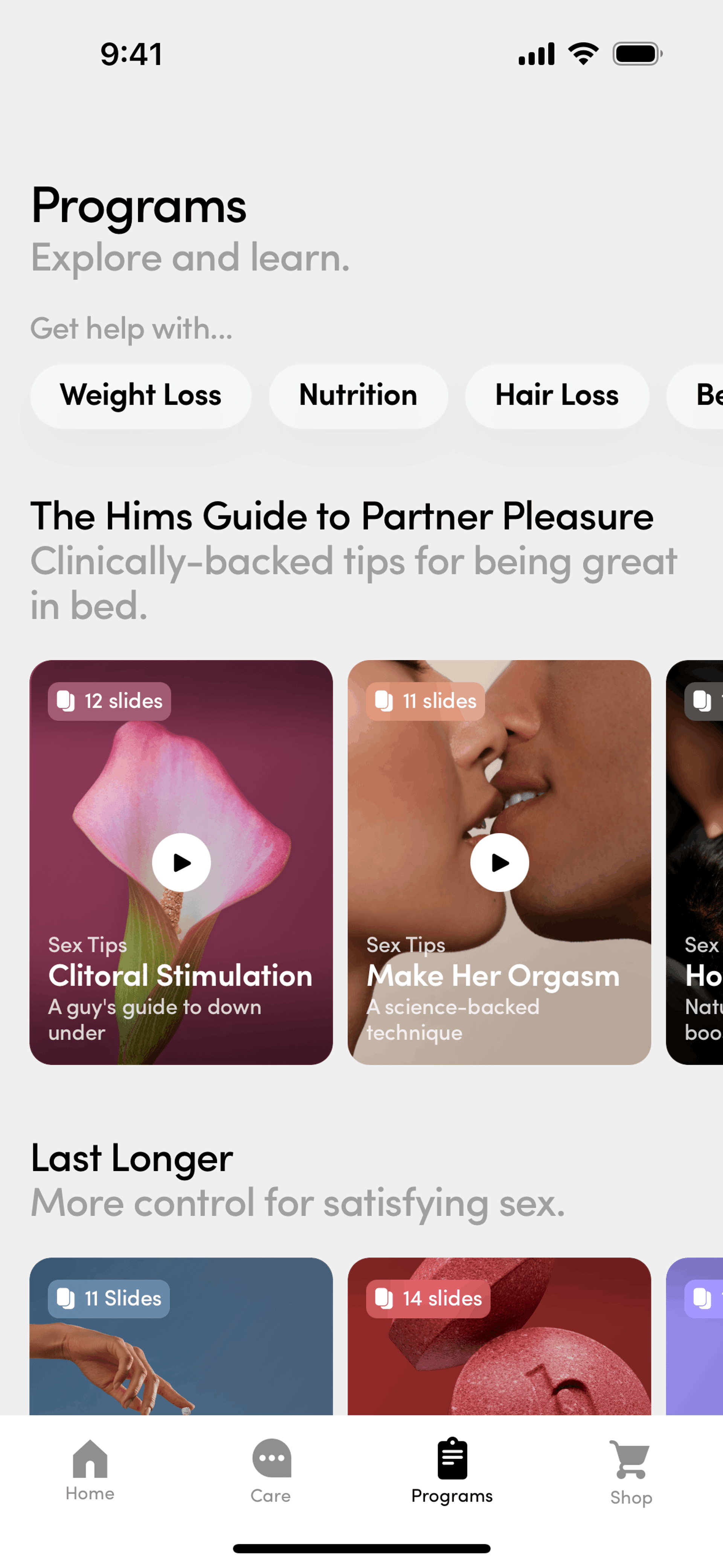 Hims iOS Health & Fitness interface screenshot 18