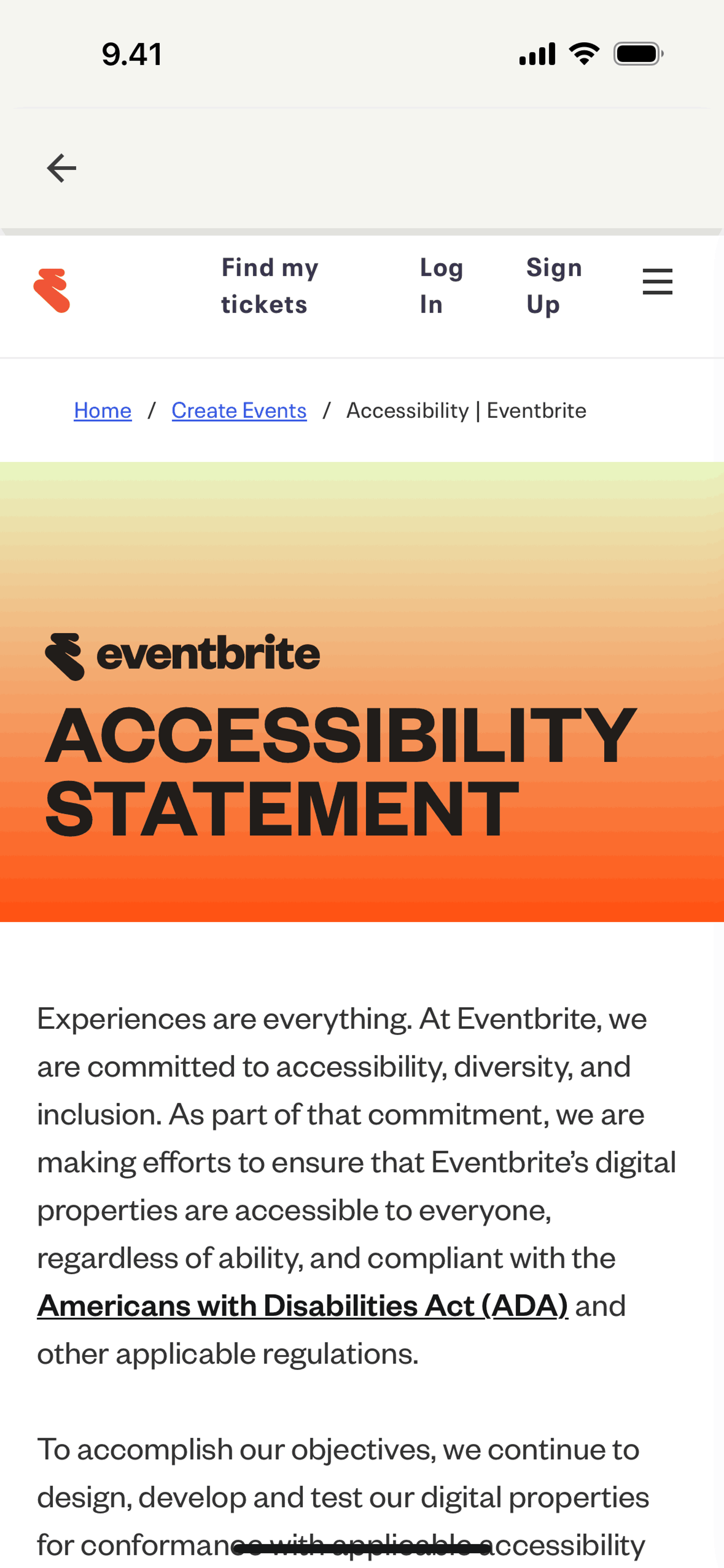 Eventbrite iOS Entertainment interface screenshot 18