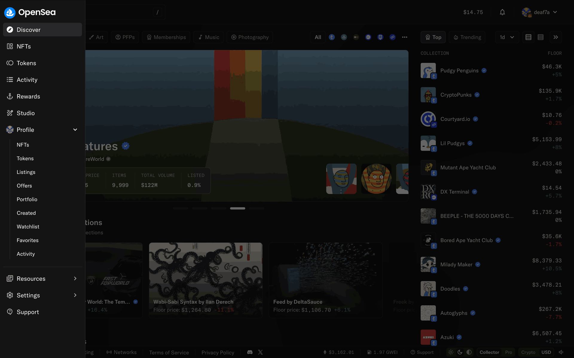 OpenSea Web Crypto & Web3 interface screenshot 23