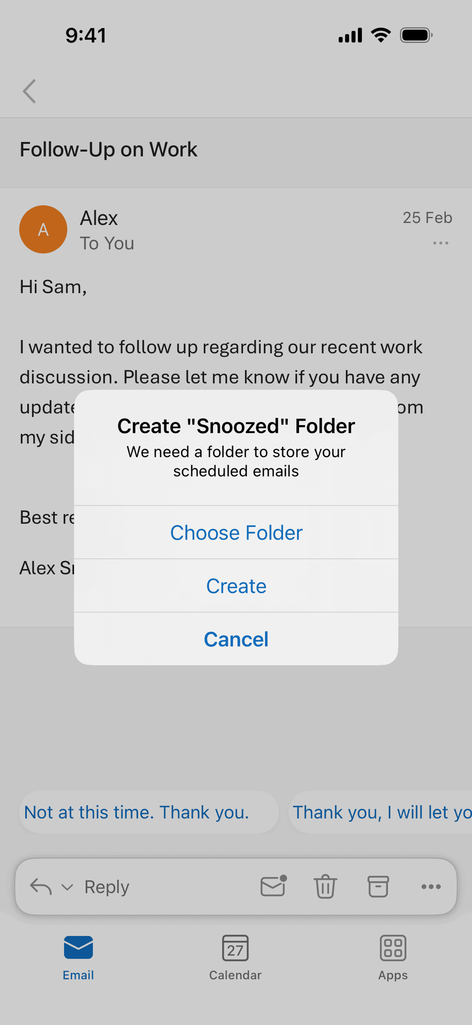 Microsoft Outlook iOS email interface screenshot 19