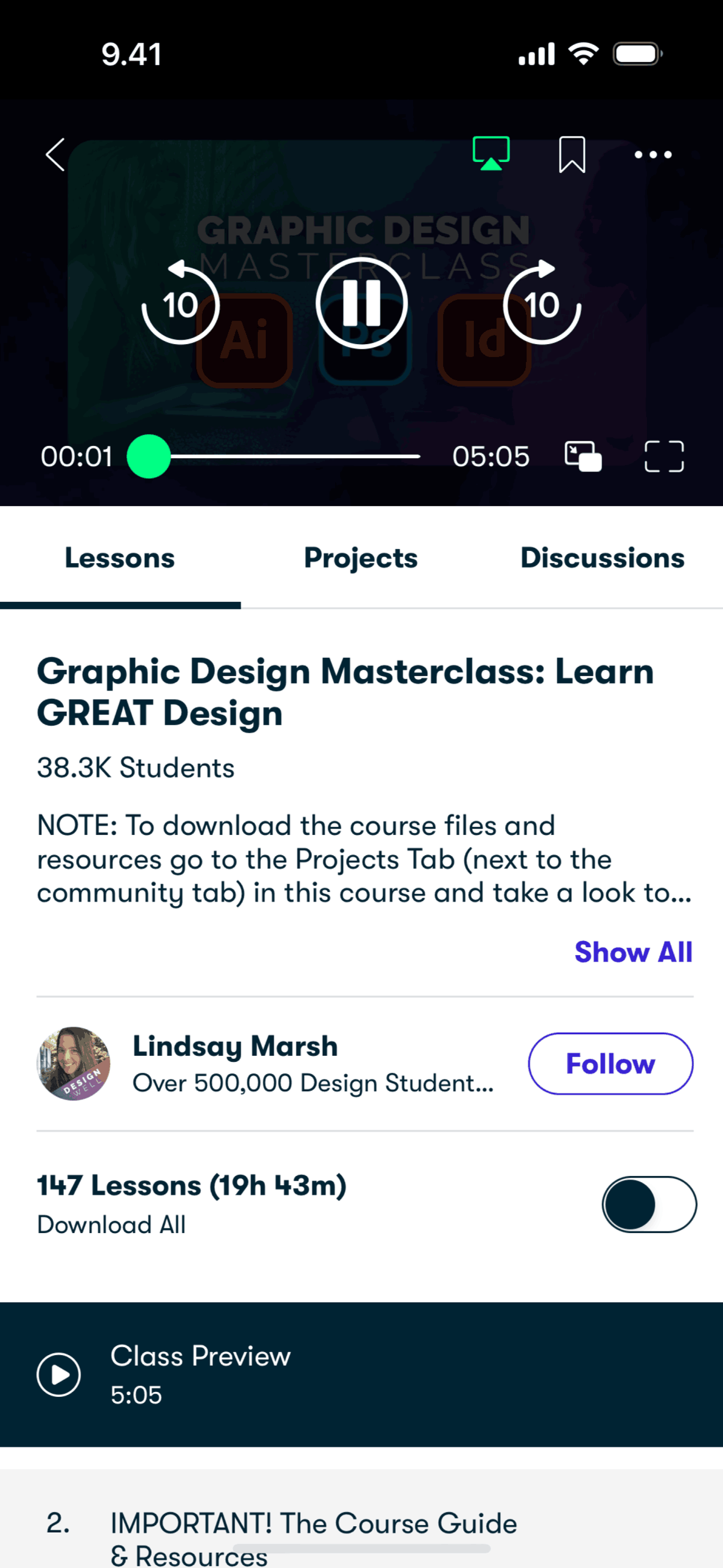 Skillshare iOS Education interface screenshot 12