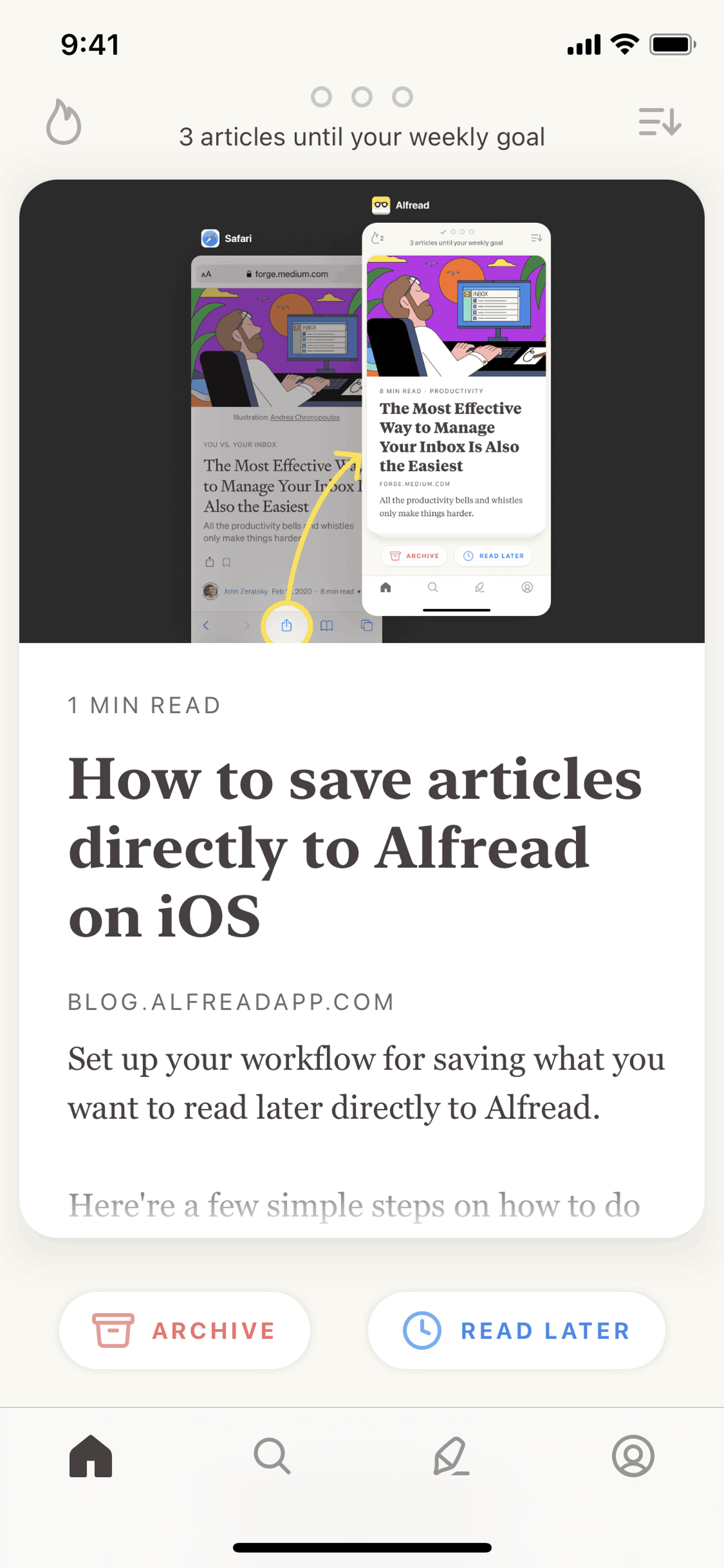 Alfread iOS Productivity interface screenshot 9