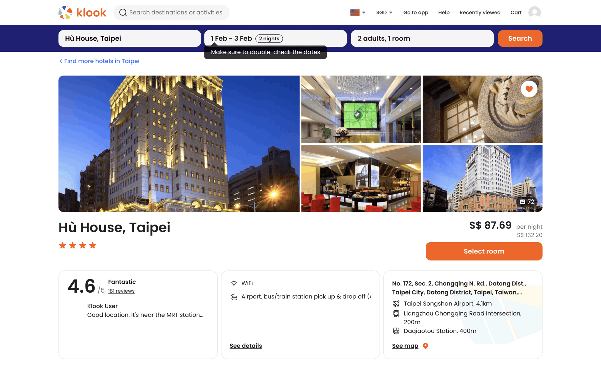 Klook Web Travel & Transportation interface screenshot 20