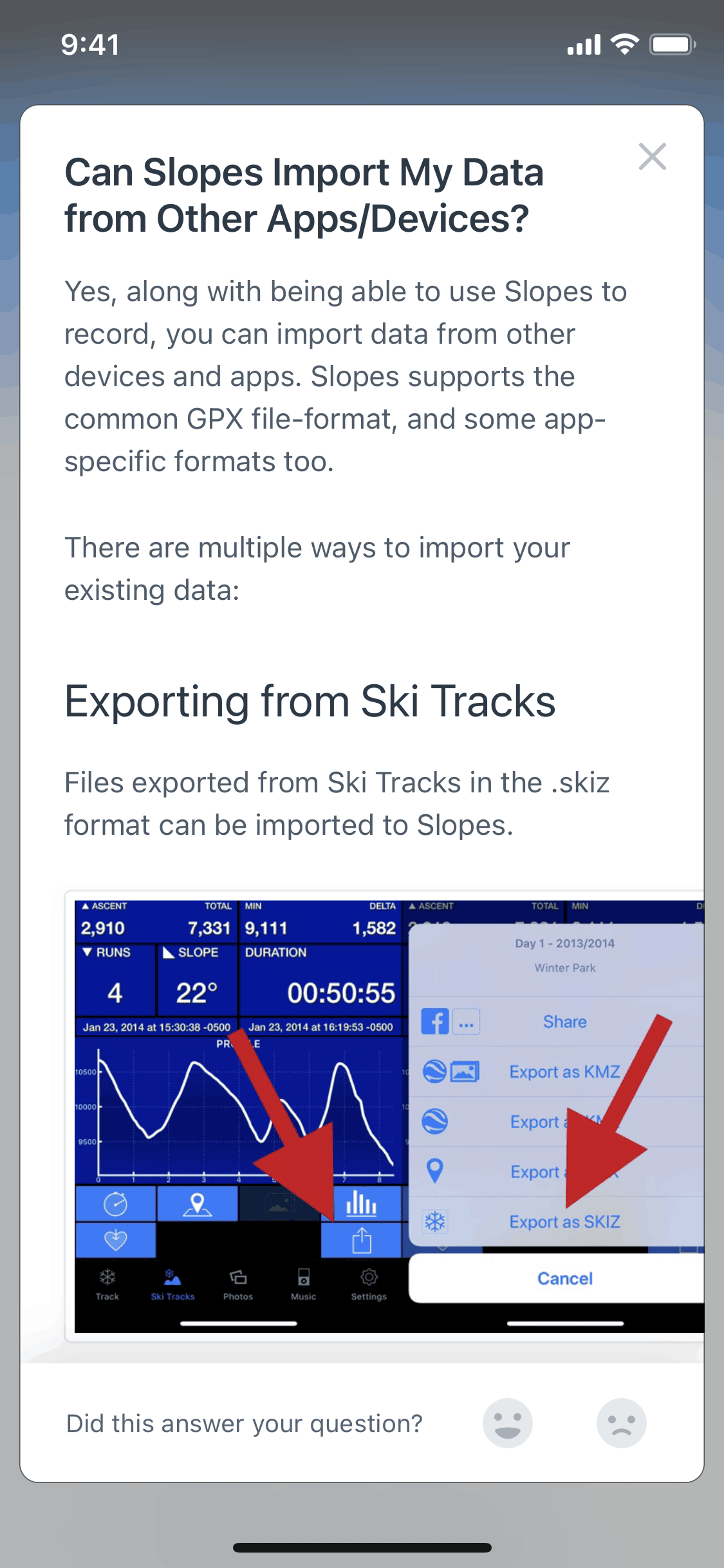 Slopes iOS Sports interface screenshot 8