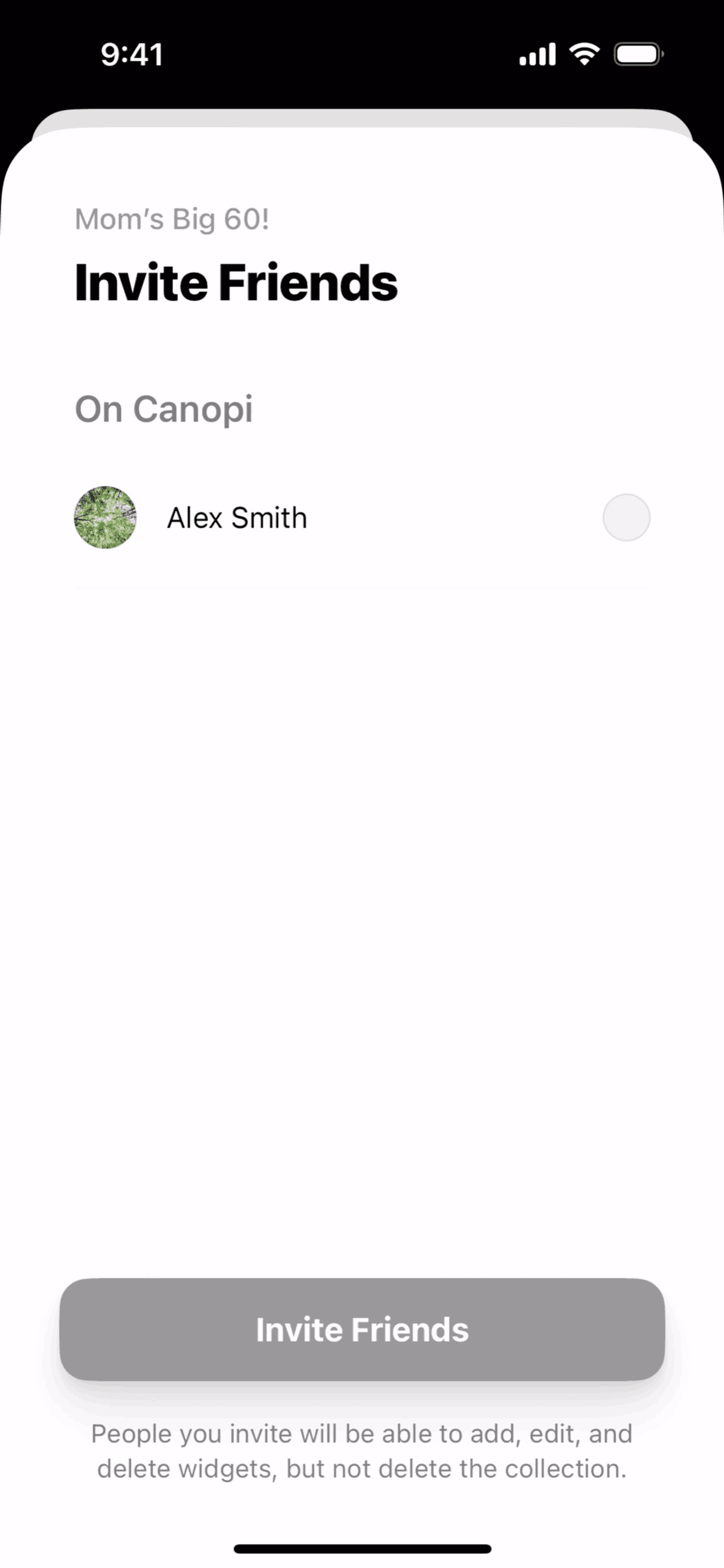 Canopi iOS Collaboration interface screenshot 11