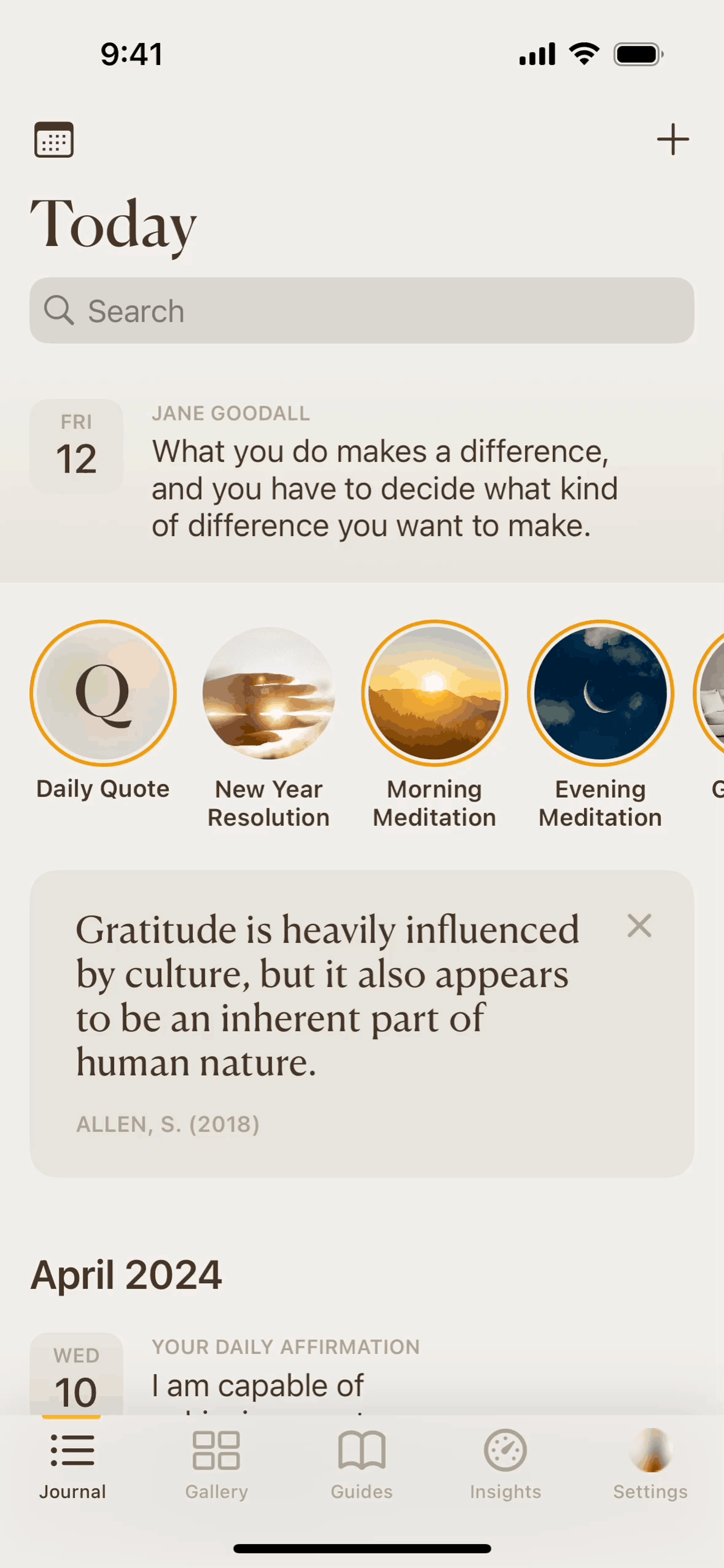 5 Minute Journal iOS Health & Fitness interface screenshot 3