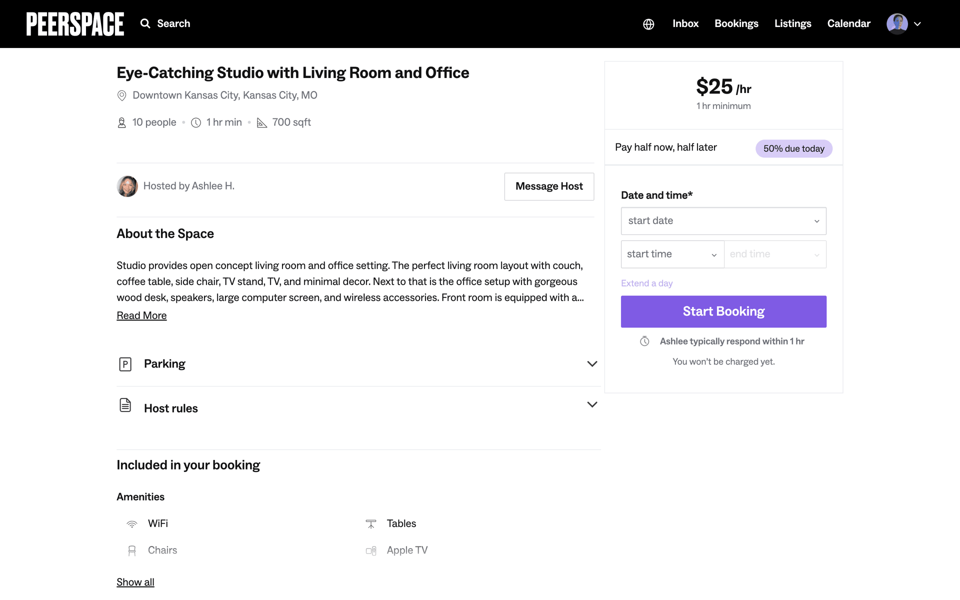 Peerspace Web Lifestyle interface screenshot 5